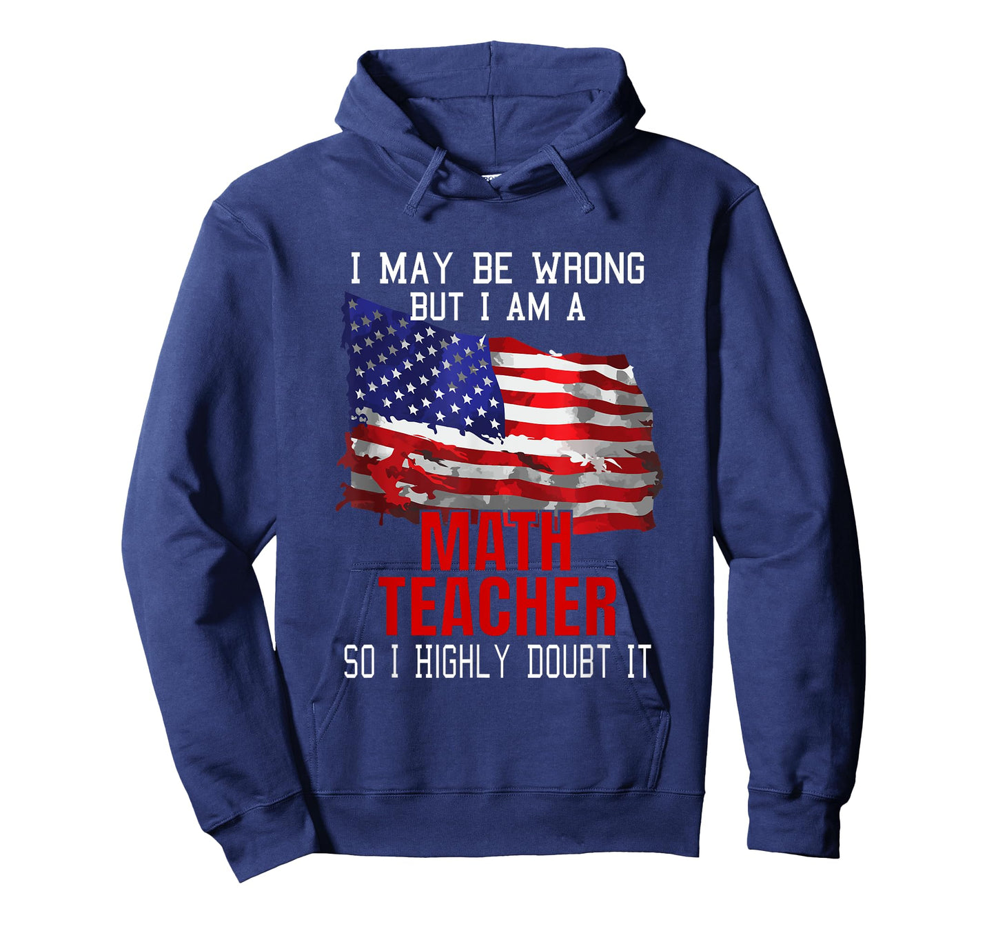 Math Teacher American Flag Funny Patriotic Women Men T-Shirt
