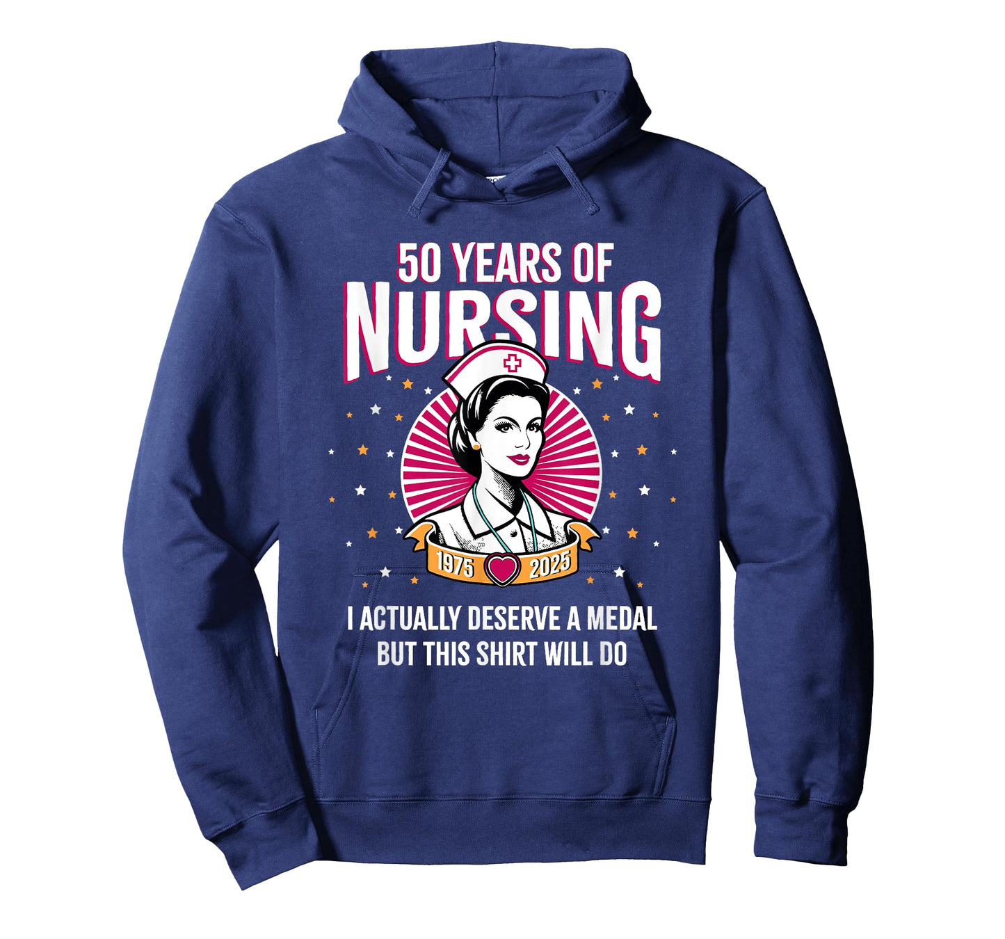 50 Years of Nursing Deserving a Medal Nurse Anniversary T-Shirt