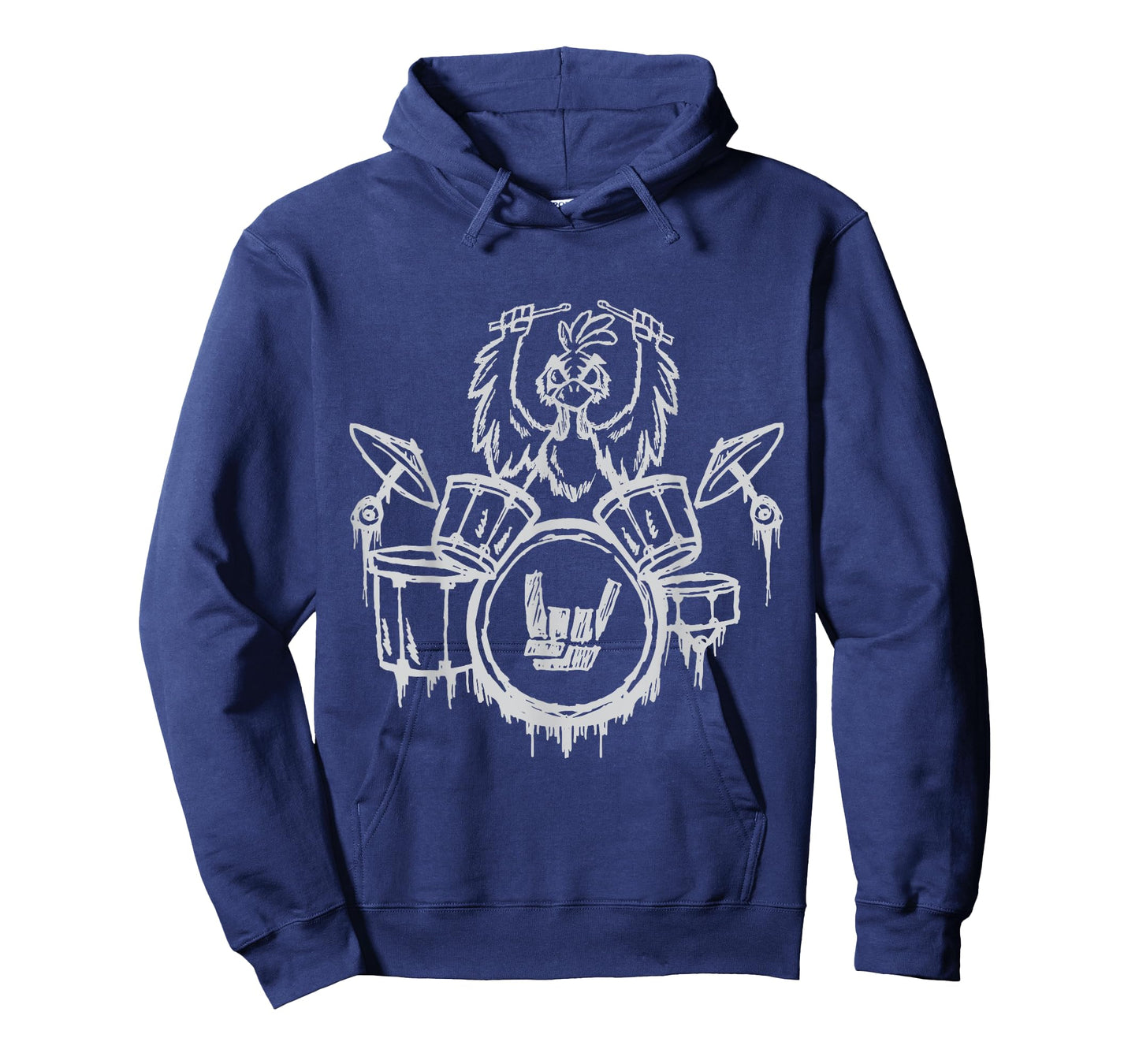 Heavy Metal Headbanger Gift Drummer Chicken Playing Drums T-Shirt