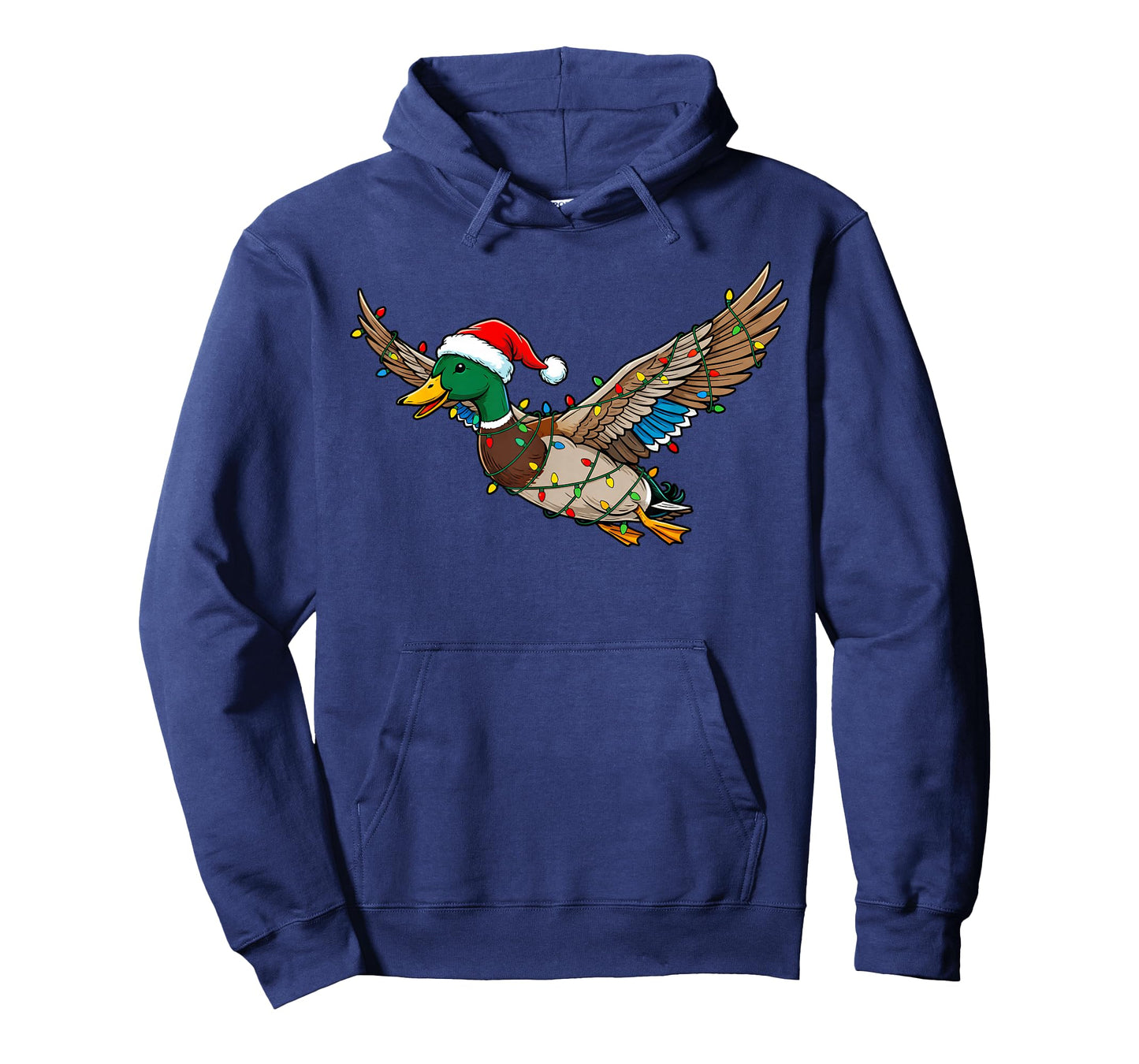 Funny Flying Santa Duck Christmas Lights Animal Xmas Hunting T-Shirt