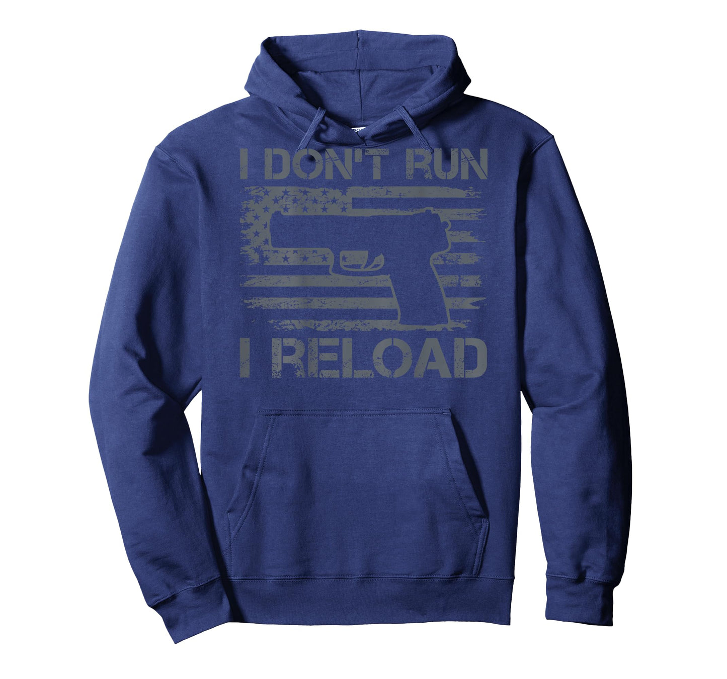 I Don't Run I Reload - Pro Gun Pistol USA Flag Guns (BACK) T-Shirt