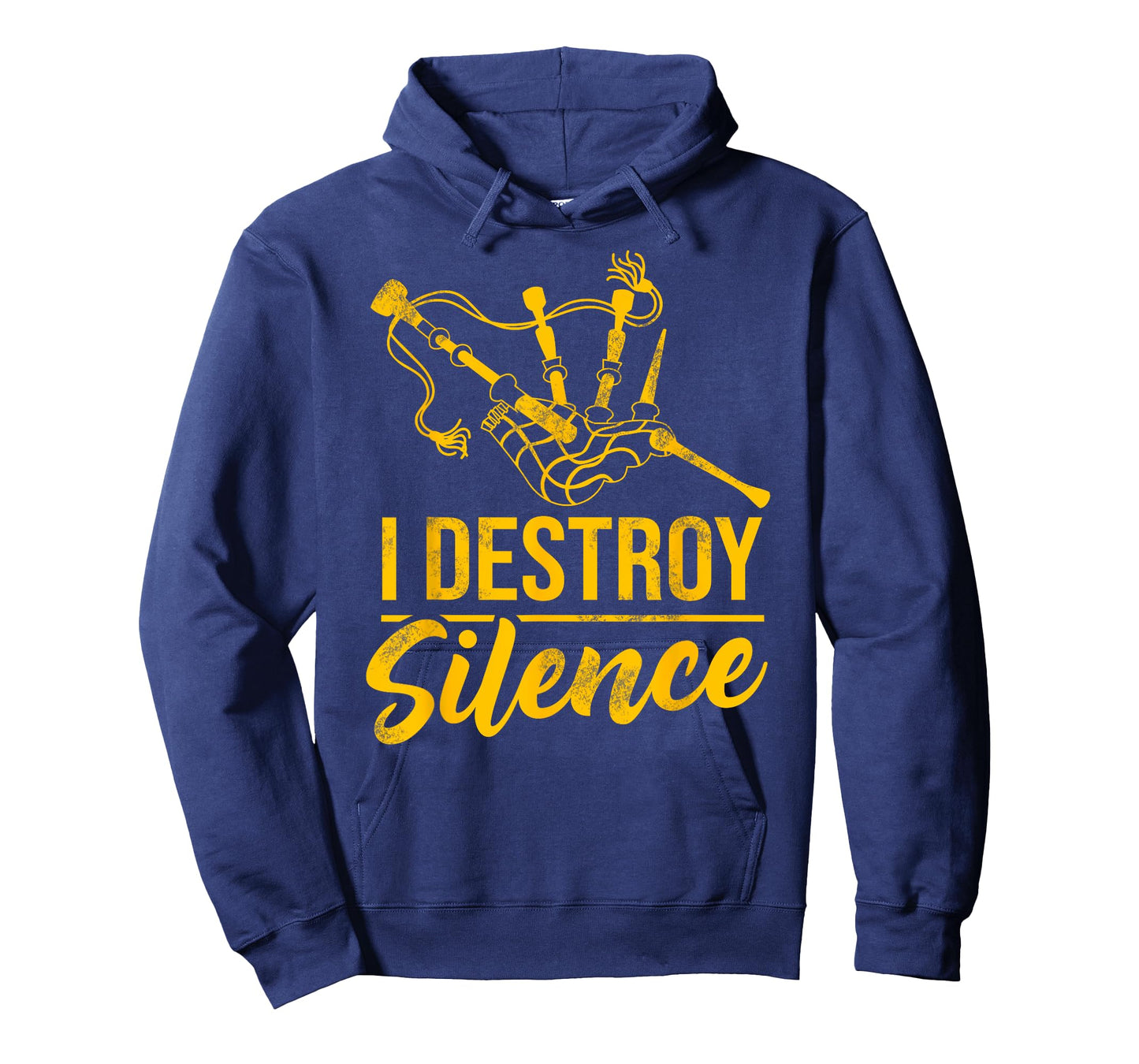 Bagpiper i destroy silence bagpipes funny bagpiper design T-Shirt