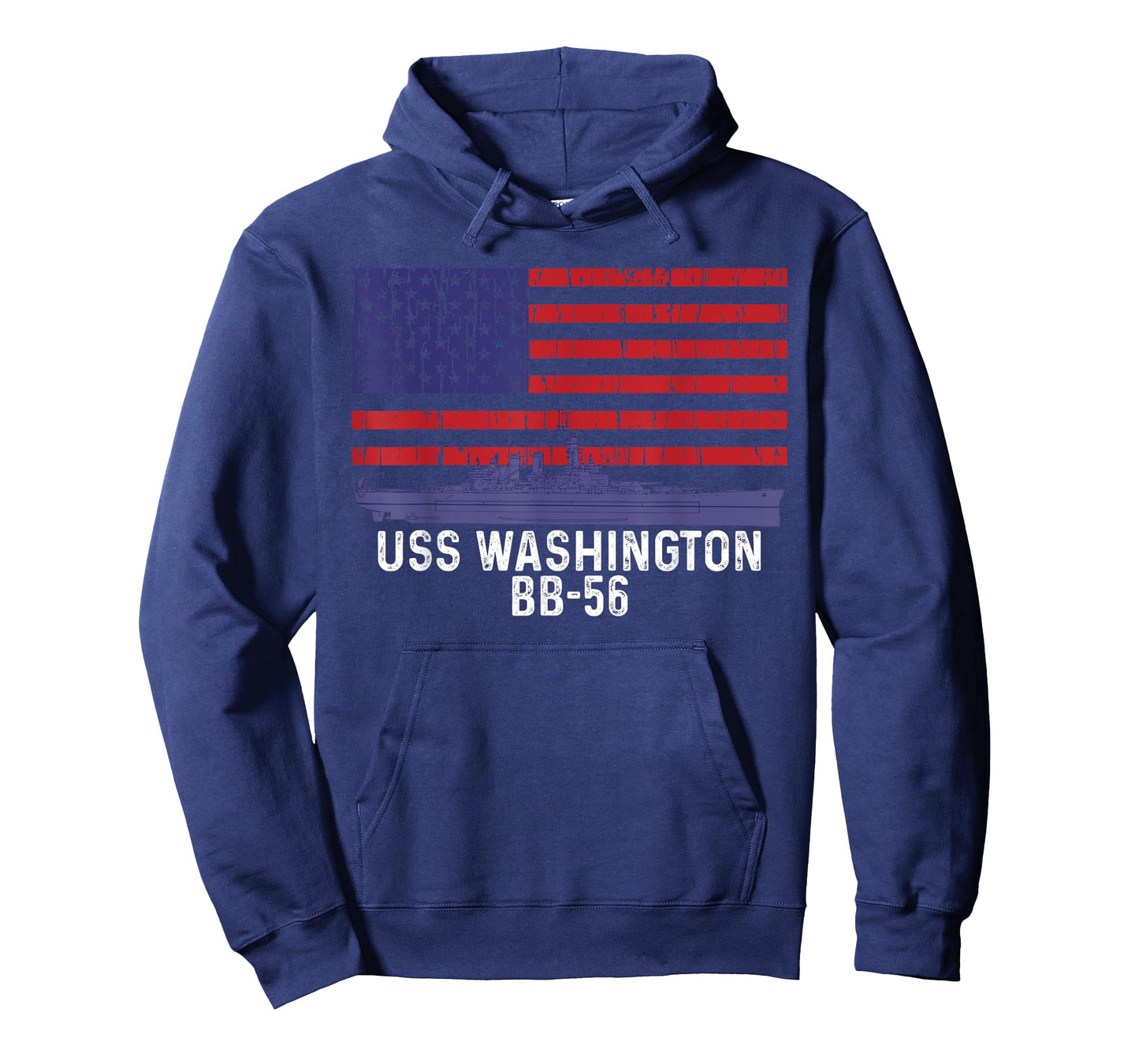 USS Washington BB-56 Battleship Vintage American Flag T-Shirt