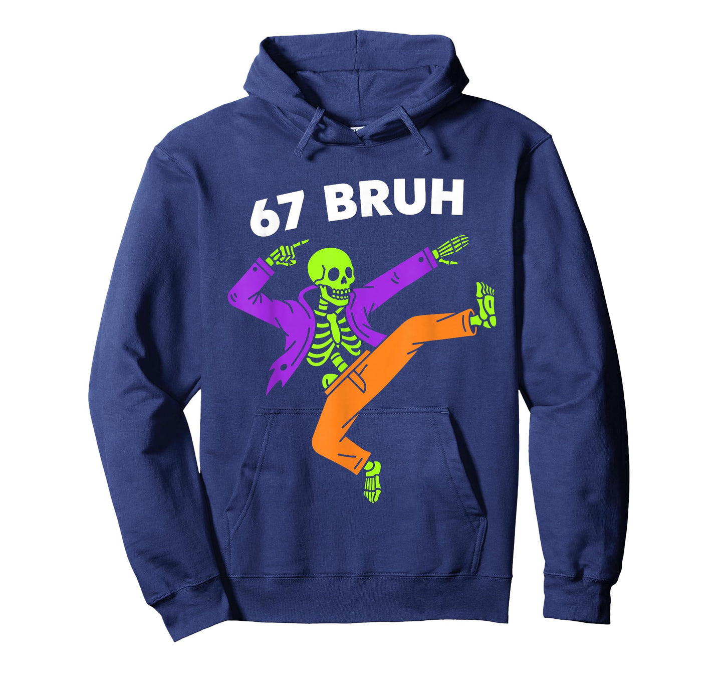 67 Bruh Halloween Dabbing Skeleton Meme 6 7 Numbers Funny T-Shirt