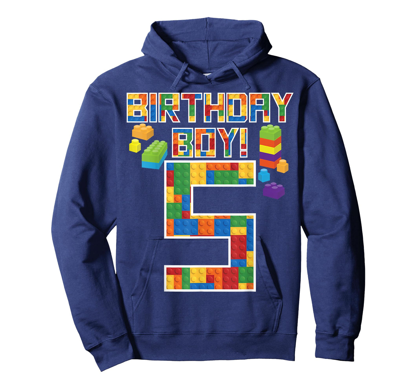 Cute 5th Birthday Gift 5 Years Old Block Building Boys Kids T-Shirt