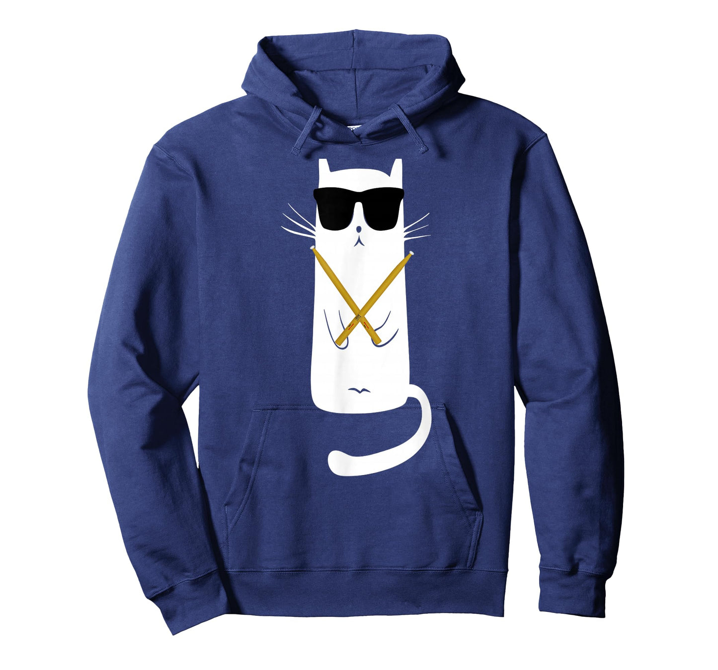 Funny cat Wearing Sunglasses Drums Playing Drums T-Shirt Small