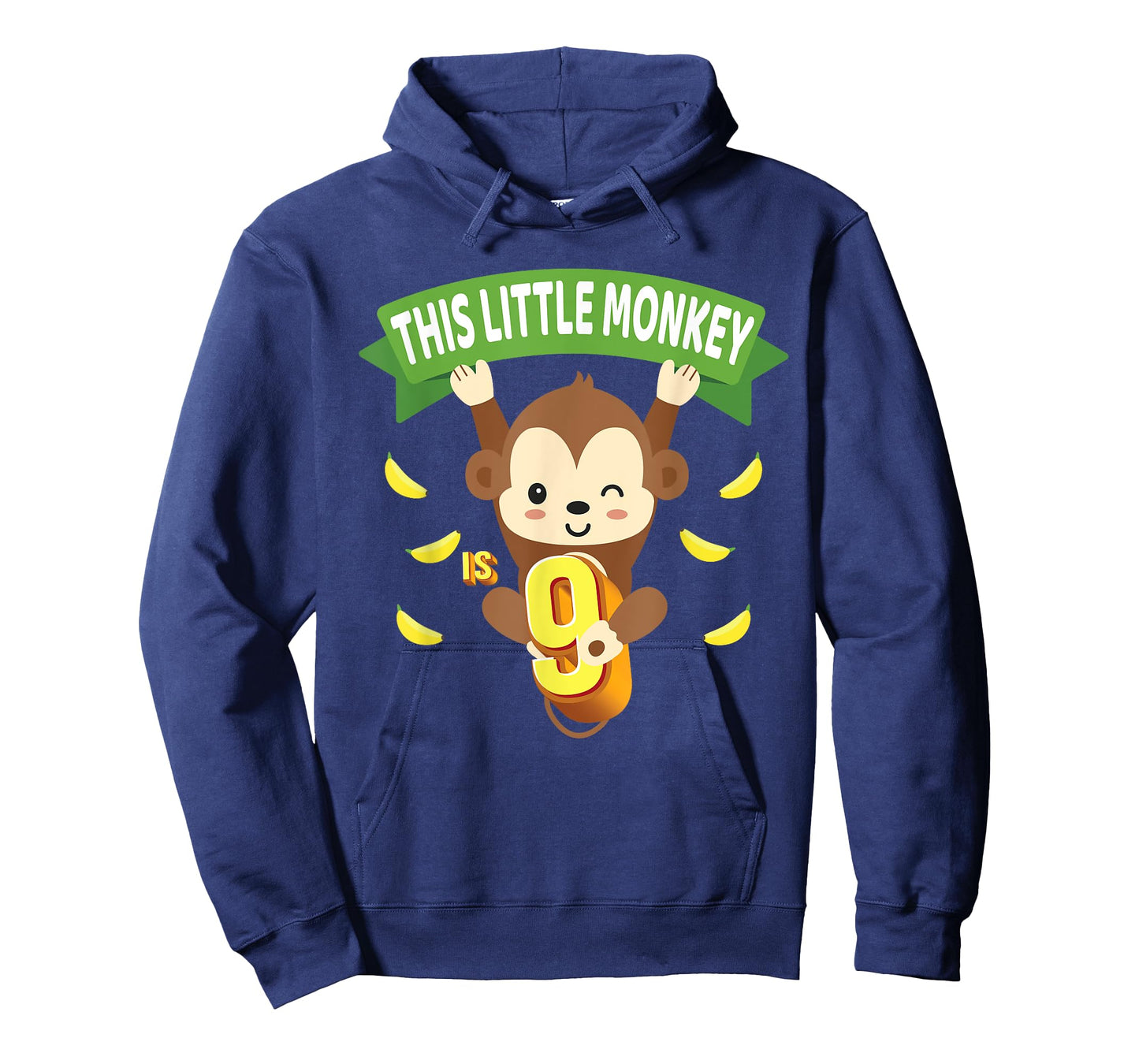 This Little Monkey Is 9 Years Old Kid 9th Birthday Monkeys T-Shirt