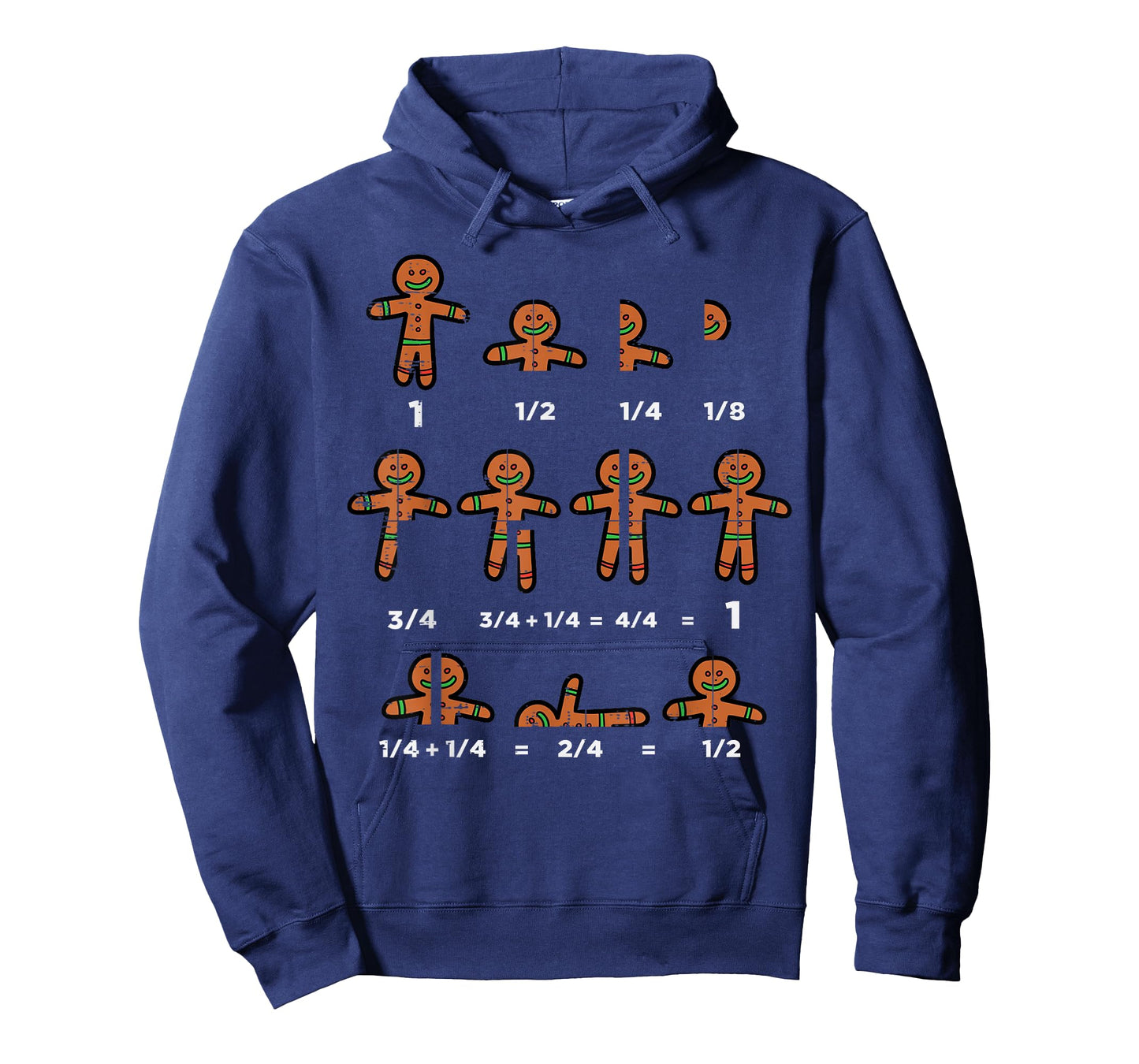 Christmas Gingerbread Fraction Cute Xmas Cookie Math Teacher T-Shirt