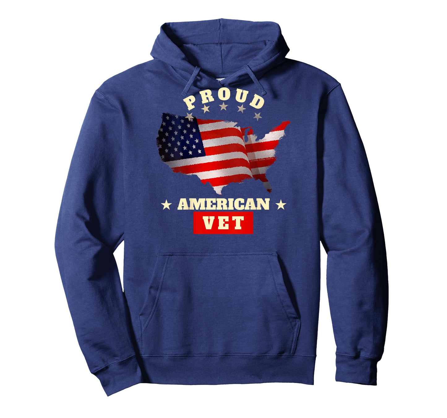 ON BACK - USA Flag Patriotic Proud American VET - Veterans T-Shirt