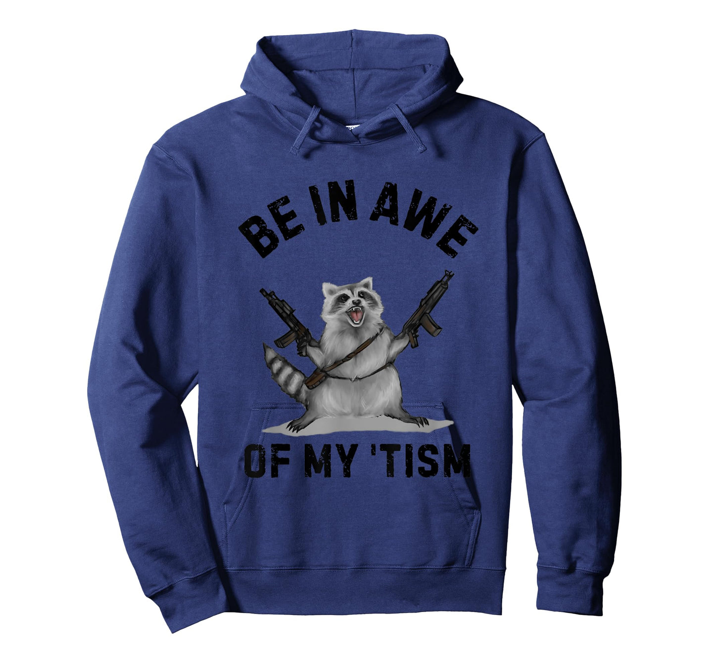 Vintage Be in Awe Of My 'Tism USA Flag Funny Raccoon Vintage T-Shirt