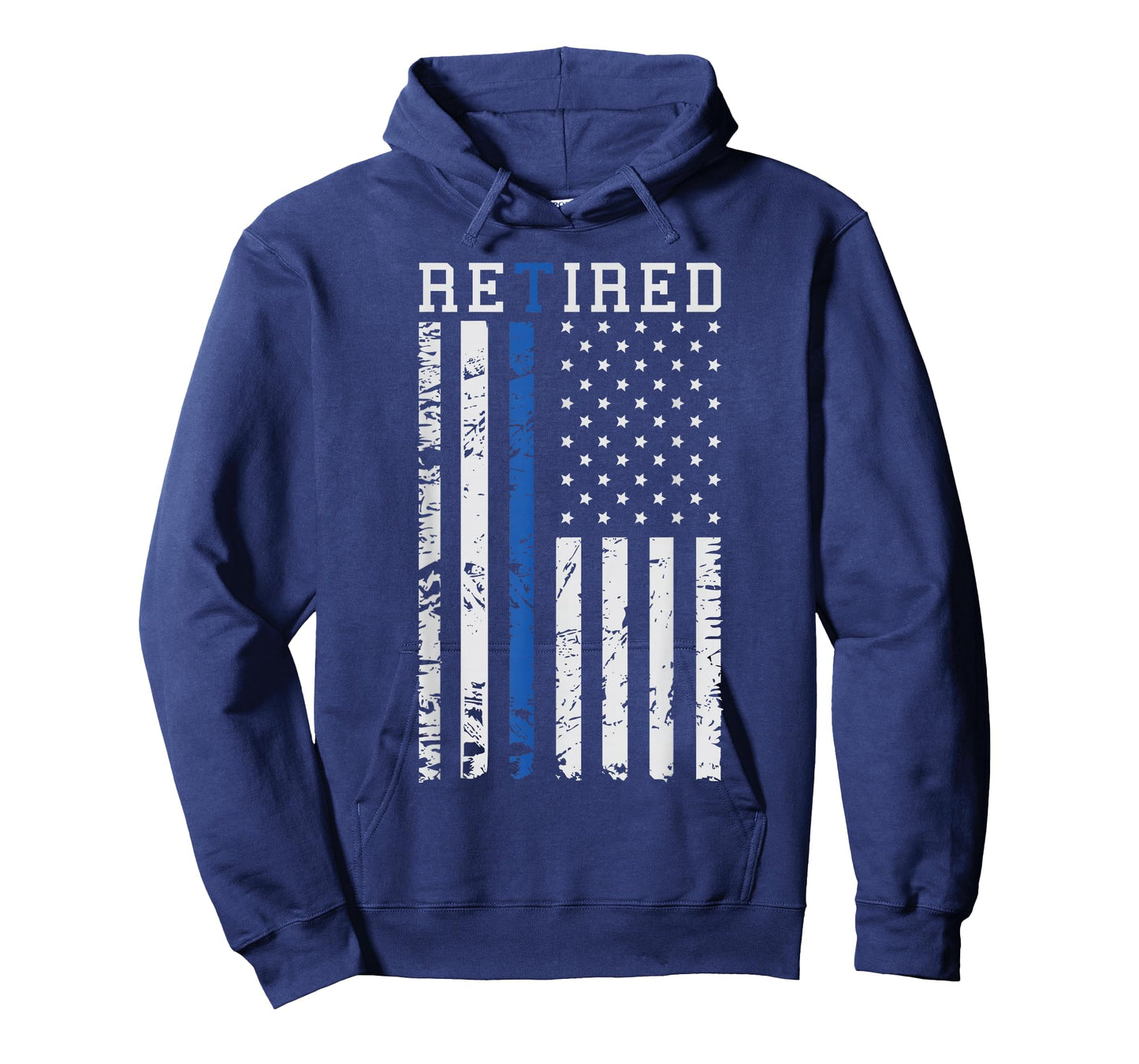 Thin Blue Line American Flag Retired Law Enforcement T-Shirt