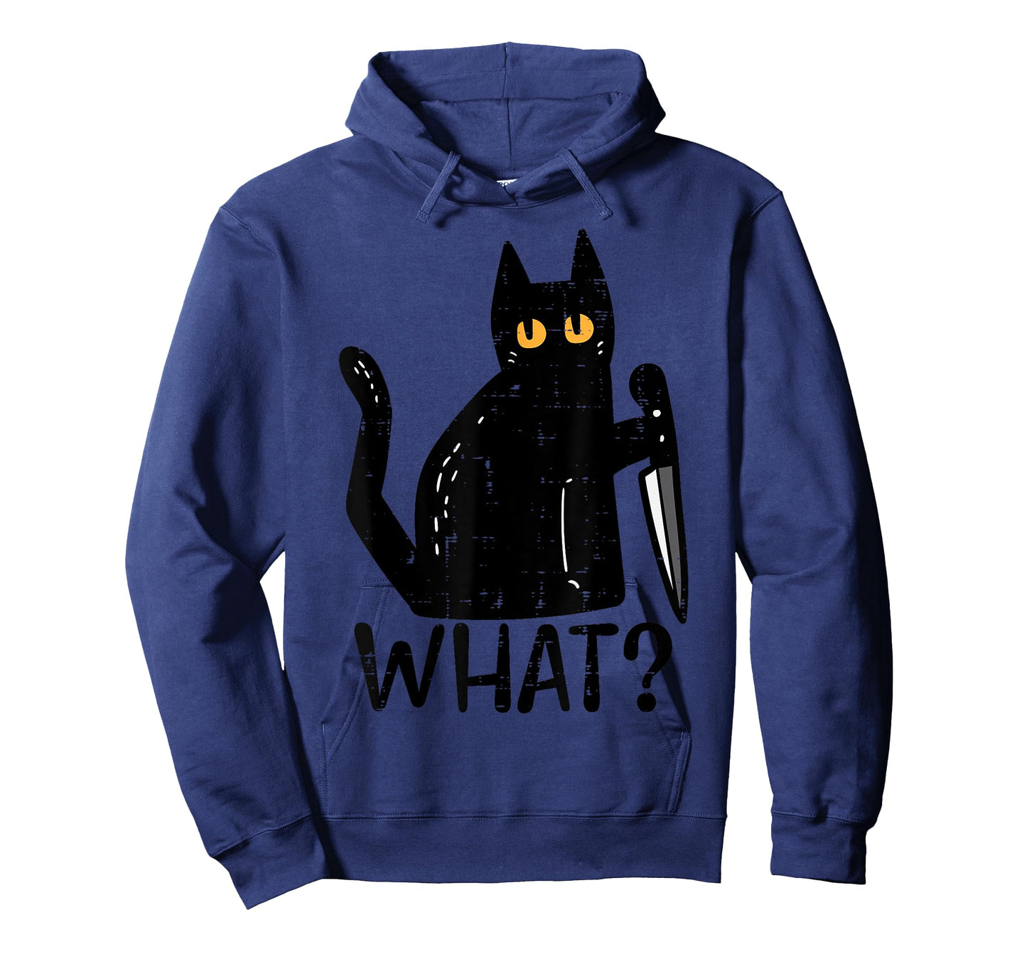 Black Cat What Knife Funny Murderous Halloween Pet Men Women T-Shirt