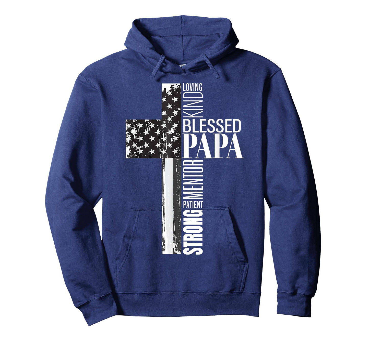 Vintage Christian Blessed Papa American Flag Fathers Day T-Shirt