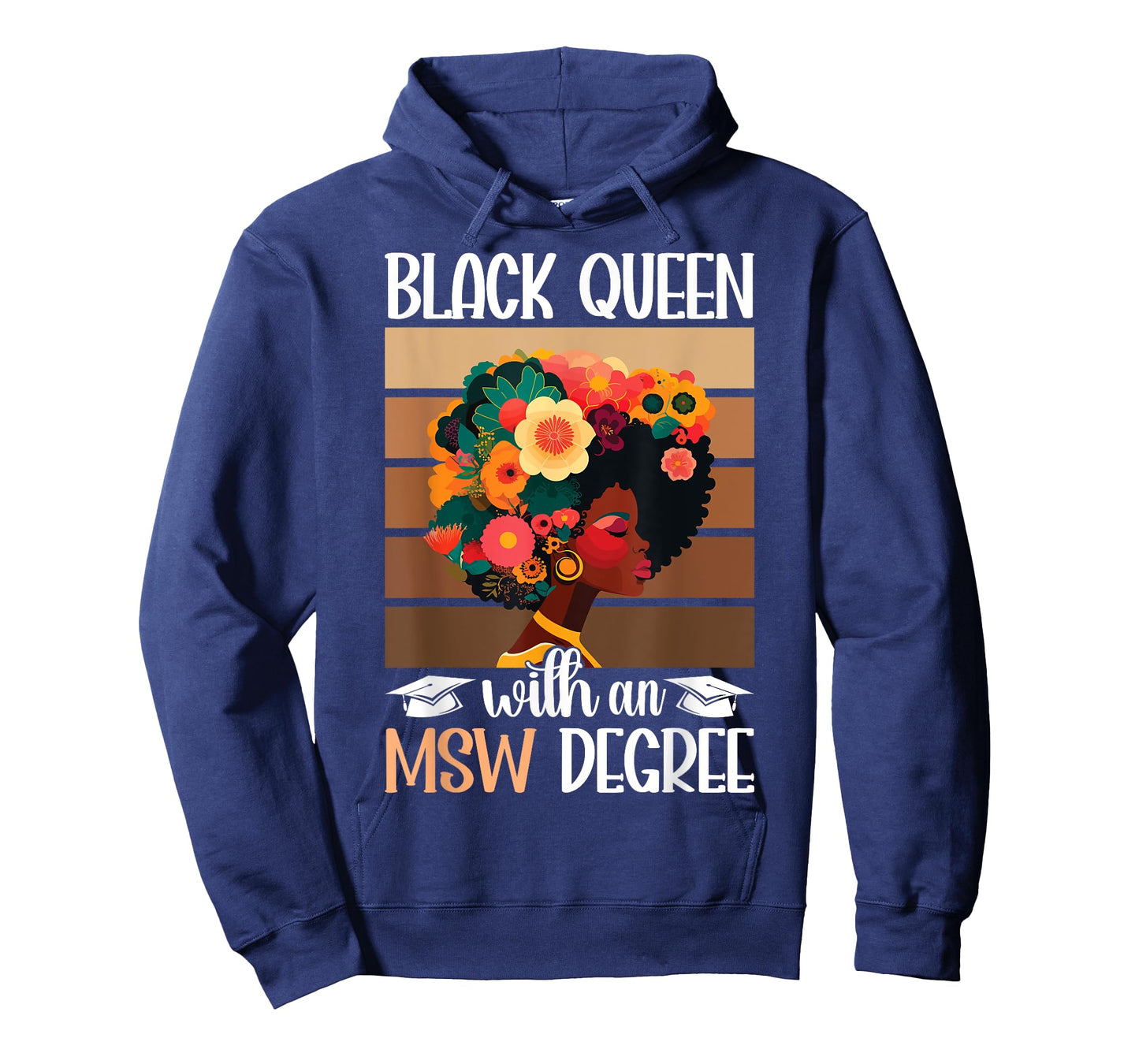 Black Queen With MSW Degree Master Of Social Work Graduation T-Shirt