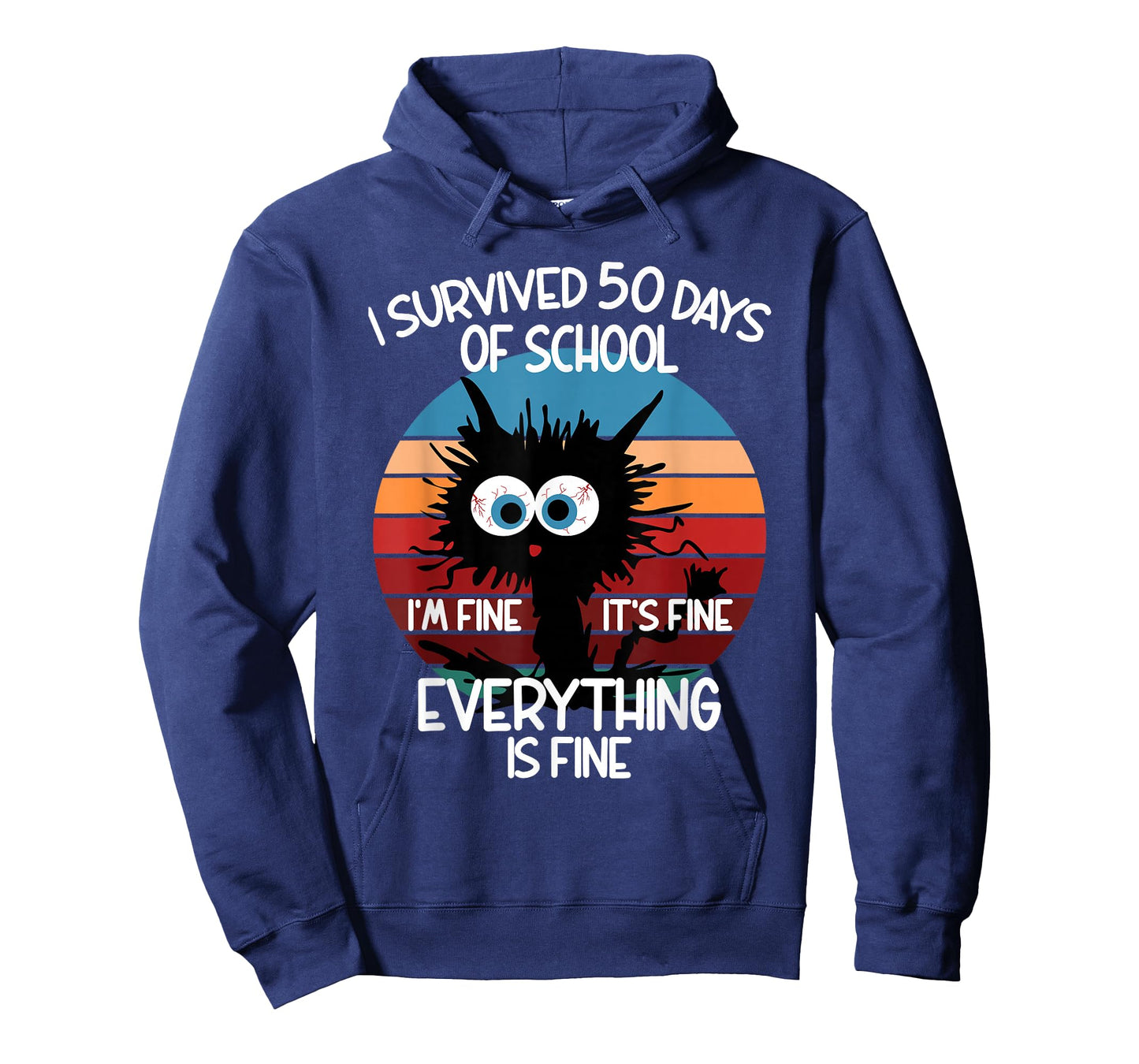 50th Day School Cat I Survived 50 Days of School T-Shirt