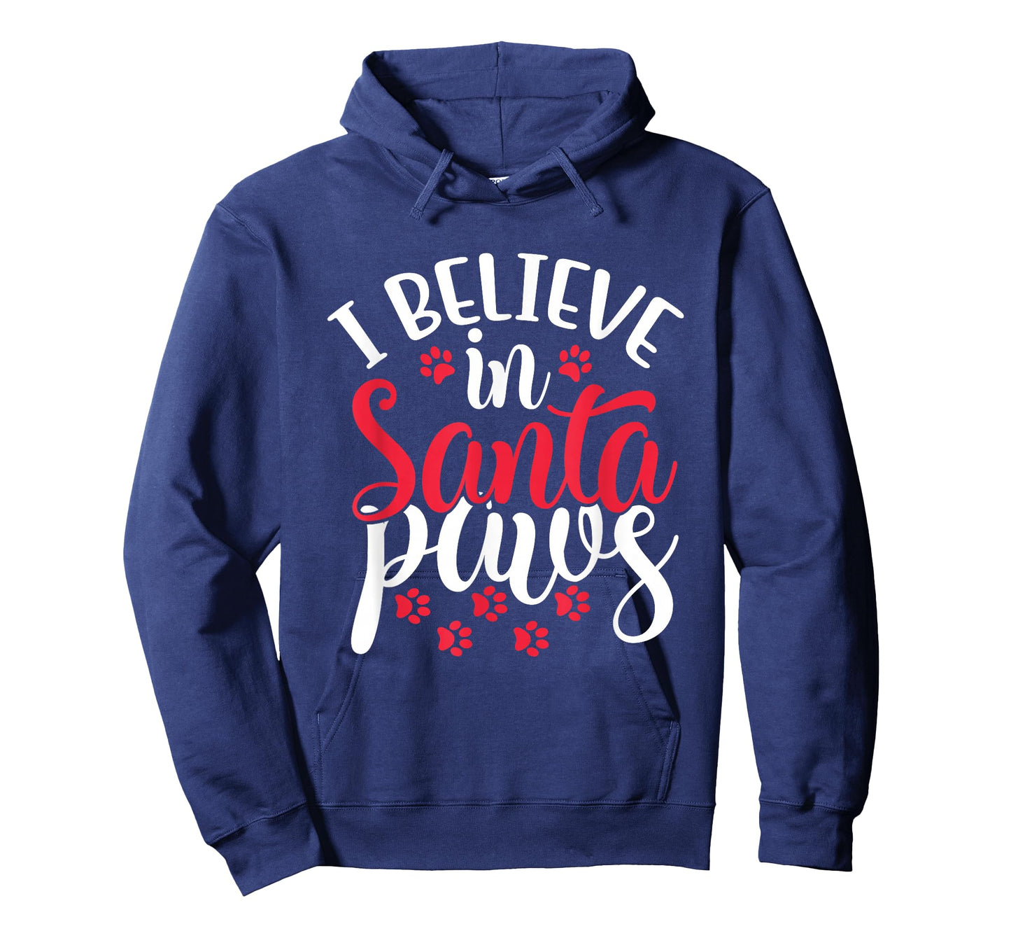 I Believe in Santa Claus Paws Cat Dog Paw Prints T-Shirt