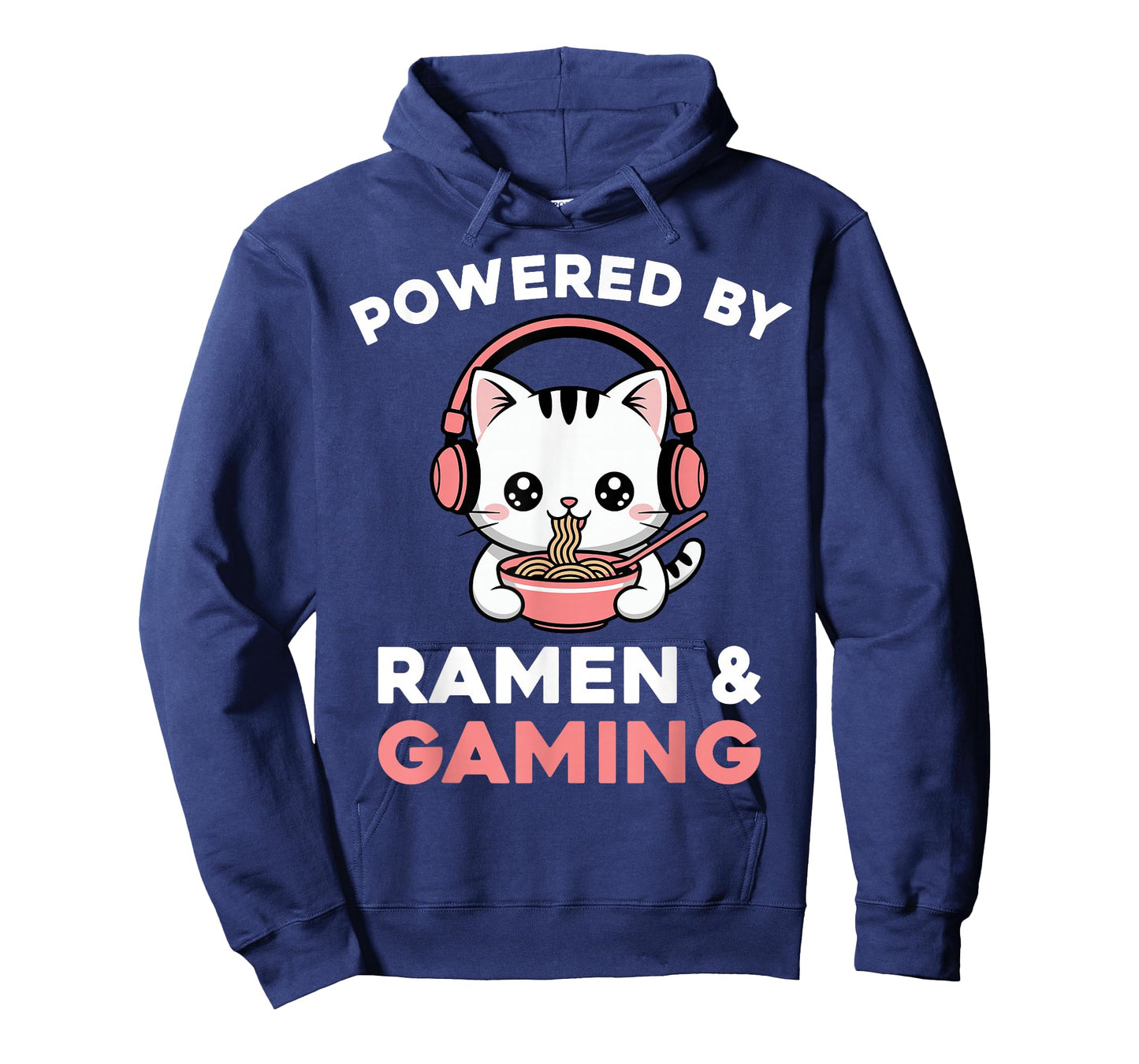 Gaming Cat Powered by Gaming & Ramen Funny Gamer Cat T-Shirt