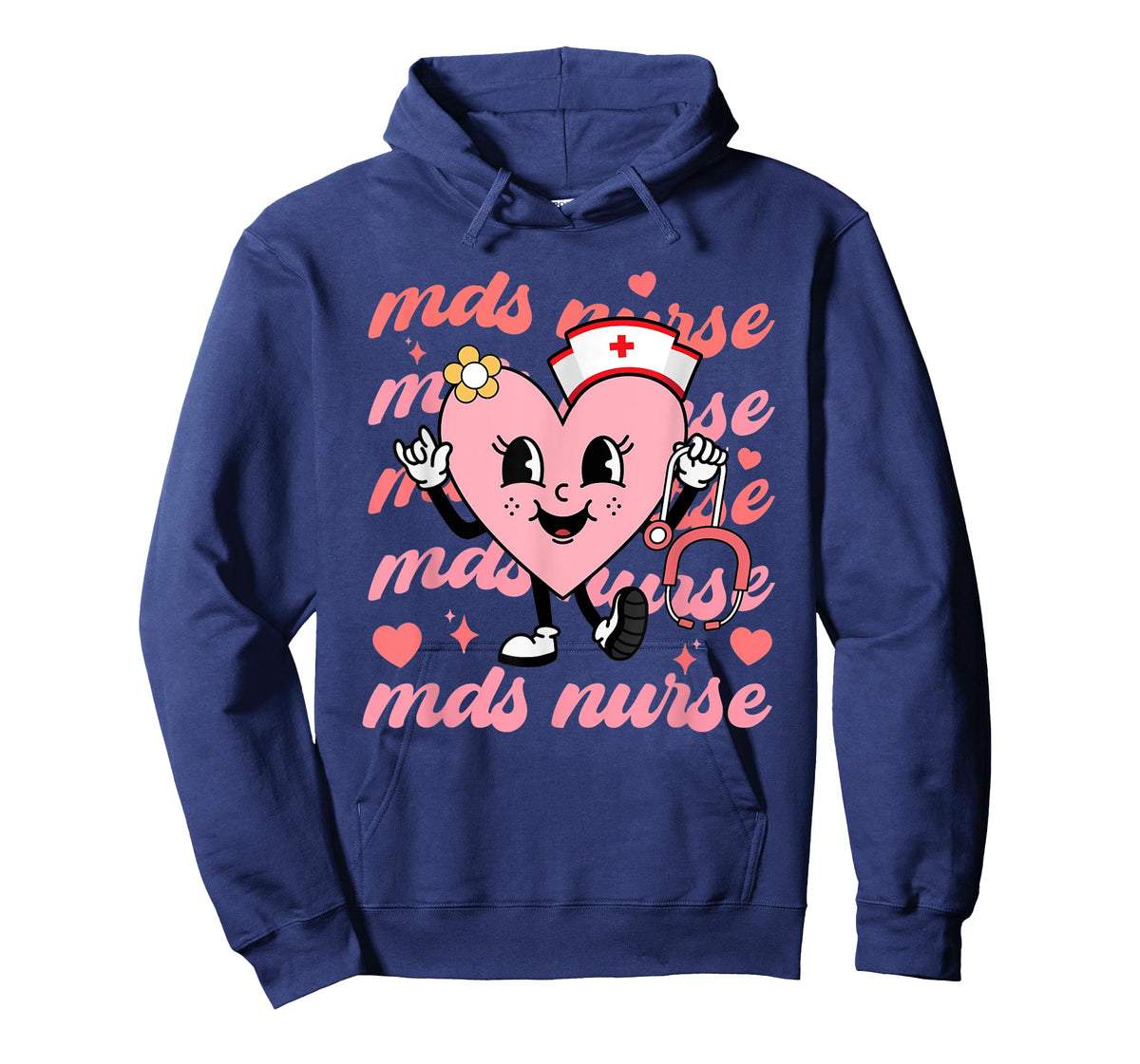 Retro MDS Nurse Valentines Day Hearts Stethoscope Nursing T-Shirt