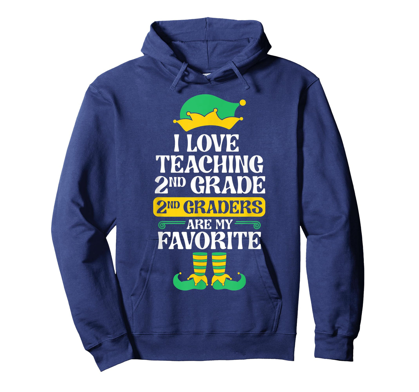 2nd Grade Teacher Elf Christmas School Party I Love Teaching Men Women Kids T-Shirt
