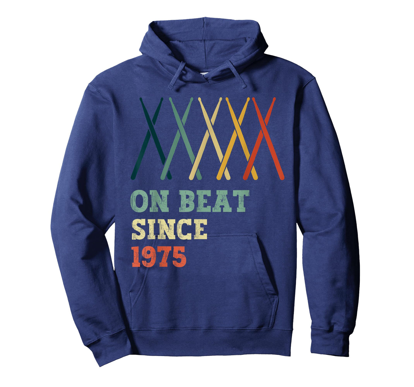 On Beat Since 1975 Retro Birthday Year Drums Sticks Music T-Shirt
