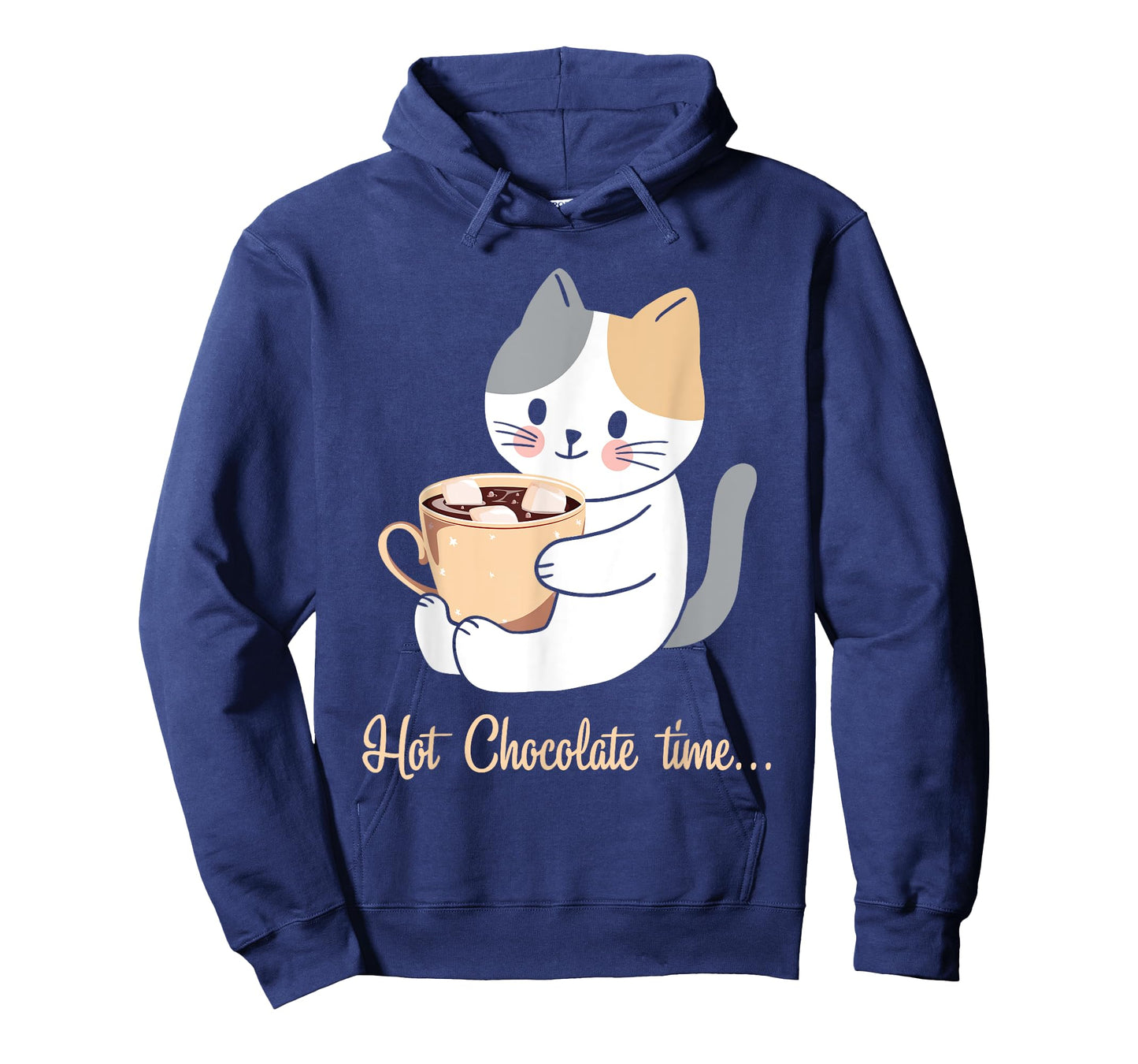 Hot Chocolate Time Cocoa Cute Cat T-Shirt for Men Women Girls Kids