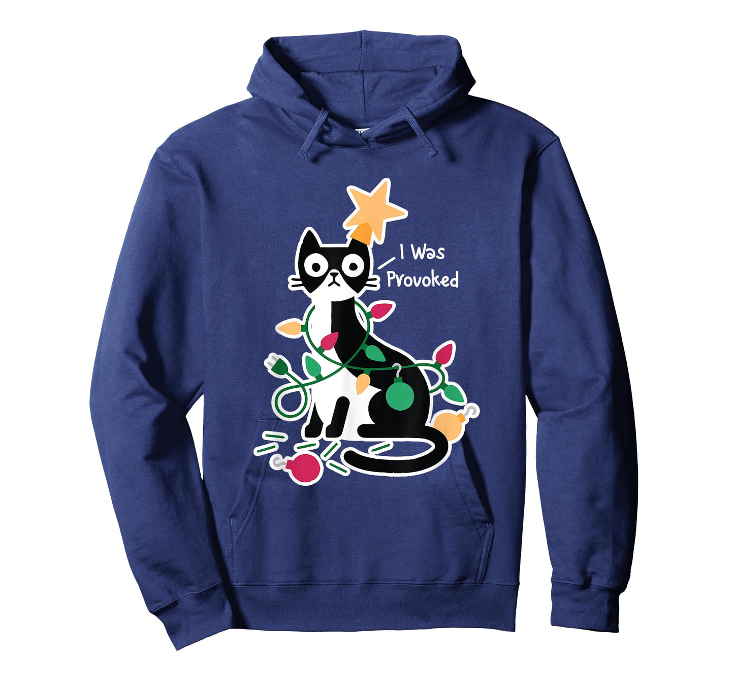 I Was Provoked Funny Cat Christmas Design T-Shirt