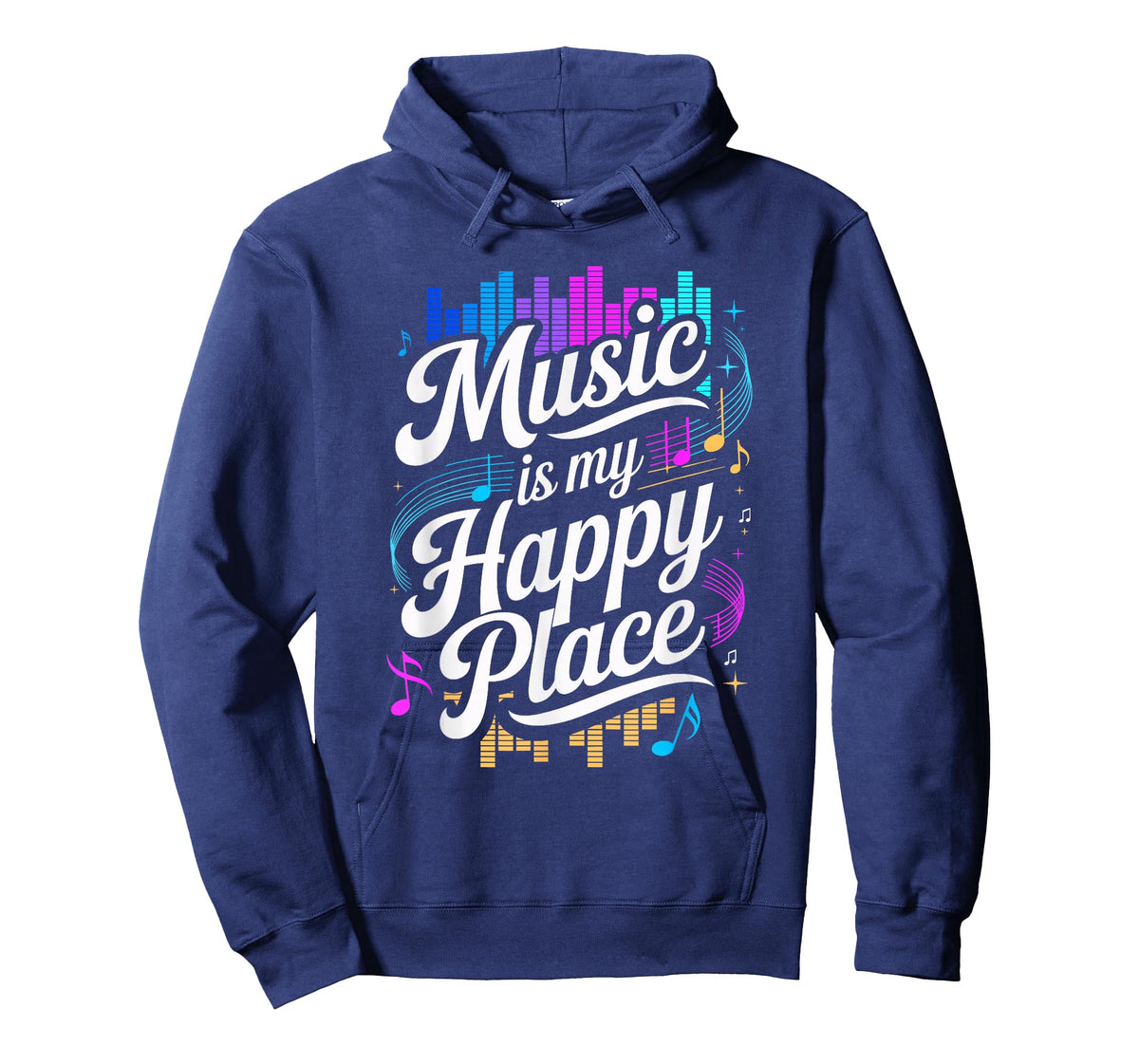 Music Is My Happy Place Notes Melodies T-Shirt
