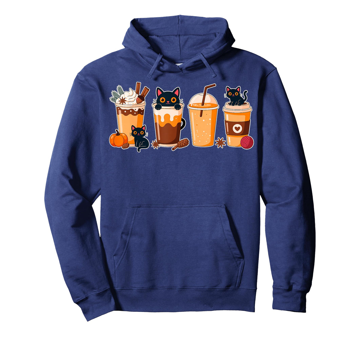 Women Black Cat Halloween Coffee Pumpkin Latte Spice Coffee T-Shirt