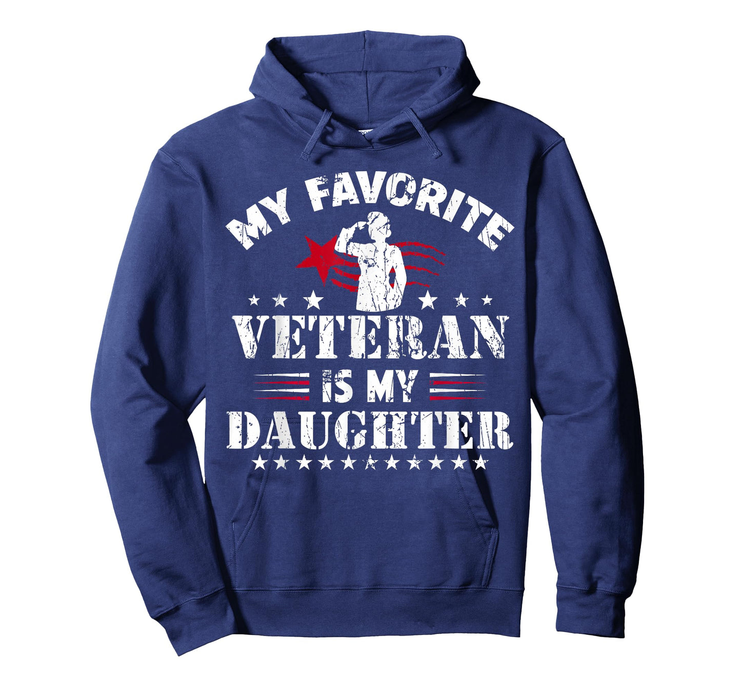 My Favorite Veteran Is My Daughter Usa Flag Vintage Women Men T-Shirt
