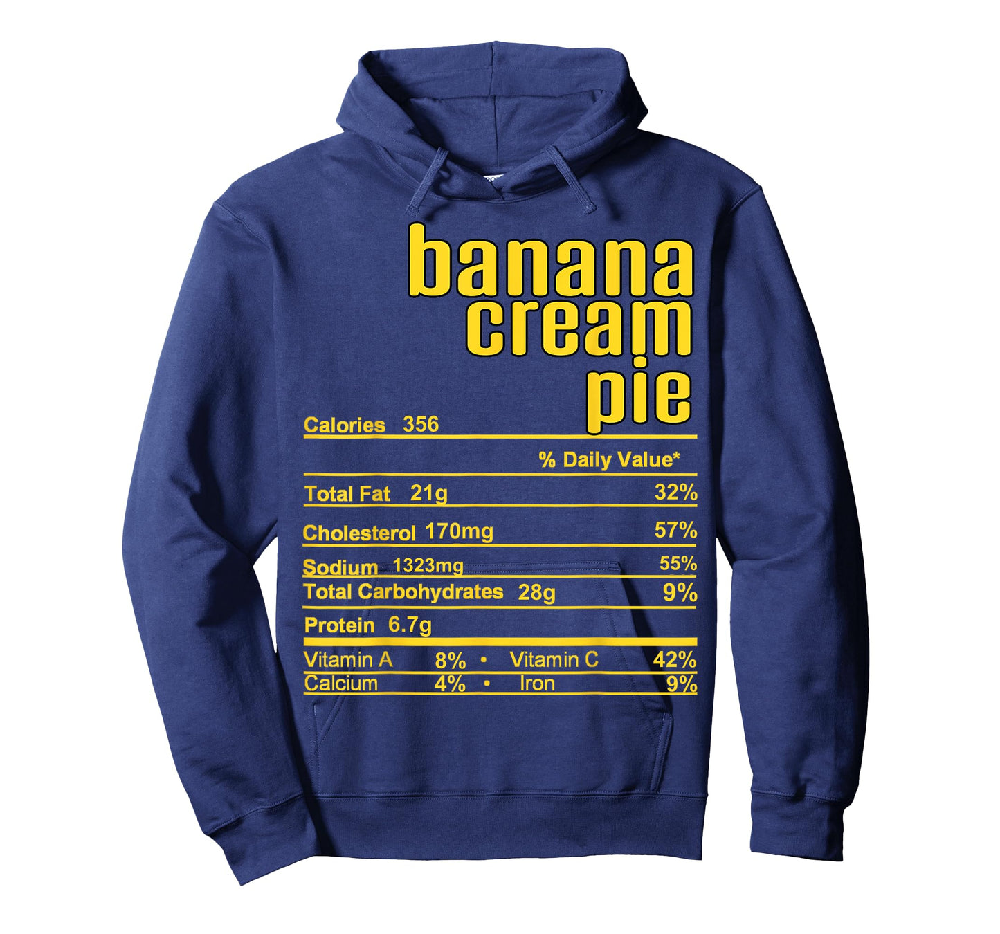 Thanksgiving Christmas Banana Cream Pie Nutrition Fact T-Shirt
