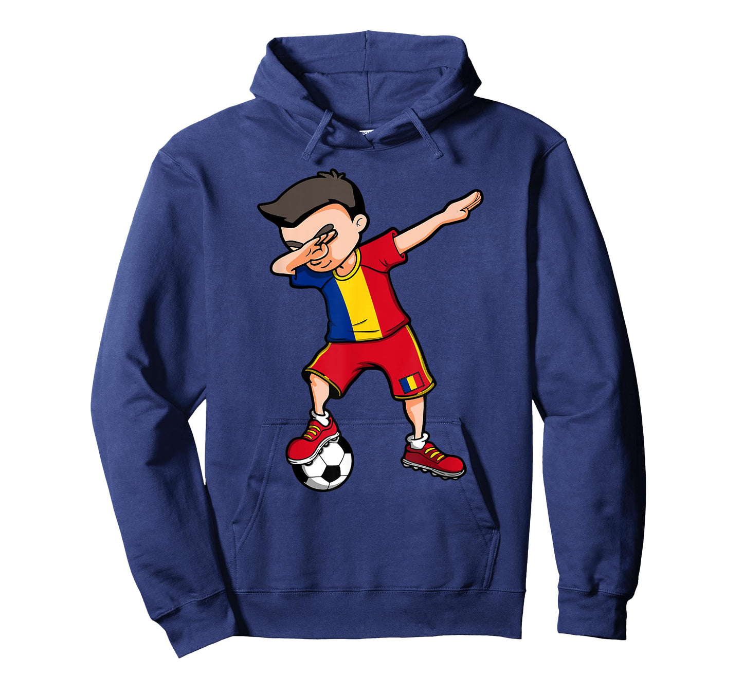 Dabbing Soccer Boy Romania Football Fan Jersey Romanian Flag T-Shirt