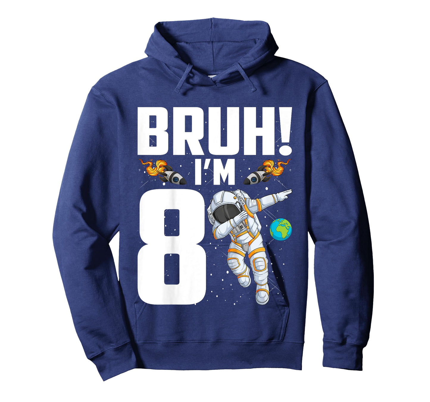 Kids 8th Birthday Astronaut Bruh I'm 8 Years Old Birthday T-Shirt