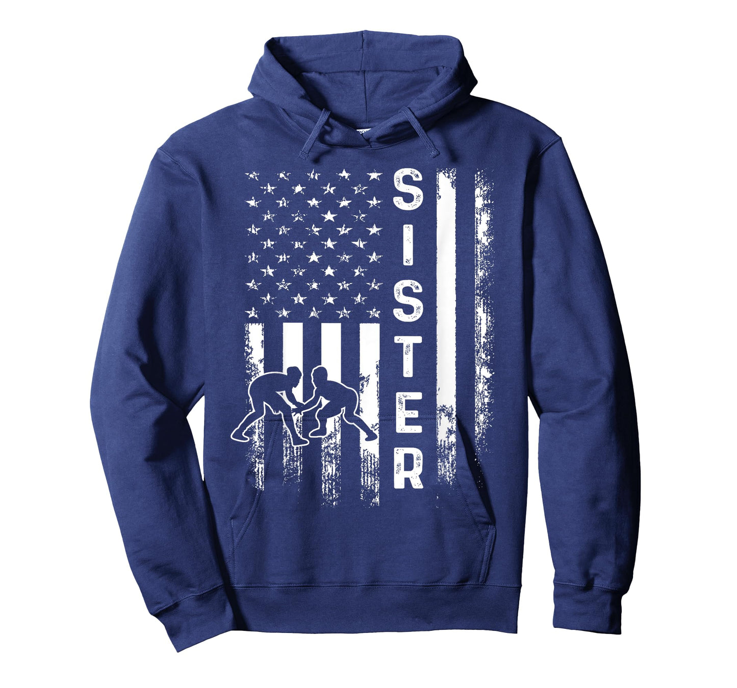 Wrestling Sister American Flag Vintage Christmas Xmas T-Shirt for Women Kids Men