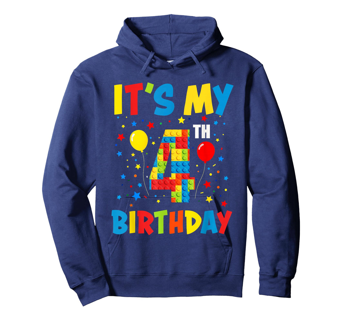 Itโs My 4th Birthday 4 Year Old Building Blocks Kids Boys T-Shirt