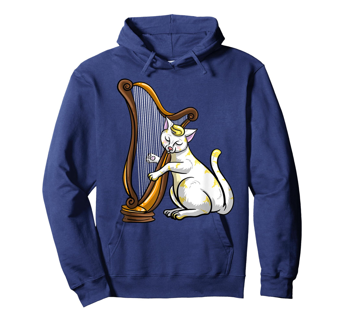 Funny Cat Playing Harp | Cool Love Animal Lyre Musician Gift T-Shirt