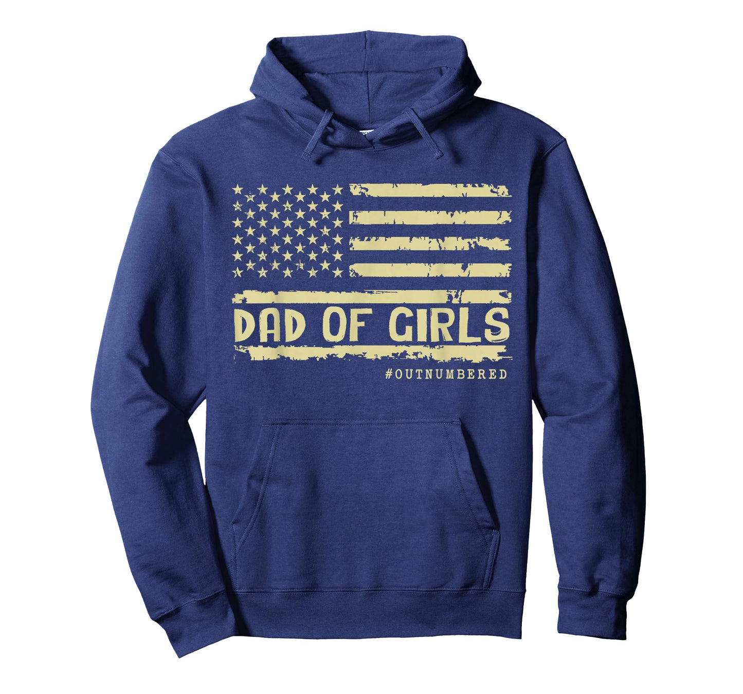 Dad of Girls Outnumbered US Flag Father's Day Daughter Dad T-Shirt