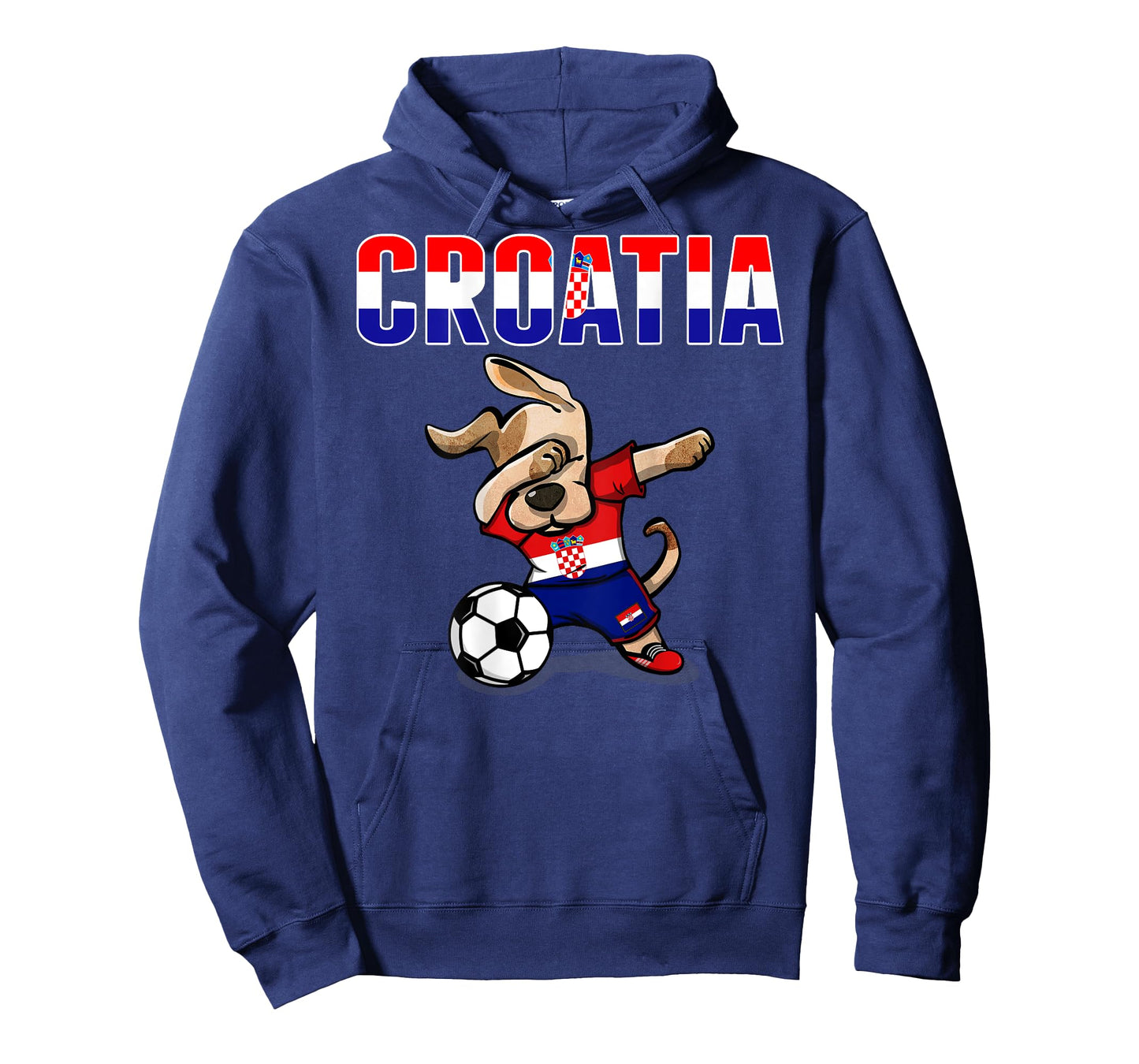 Dabbing Dog Croatia Soccer Fan Jersey Croatian Flag Football T-Shirt for Men Women Kids