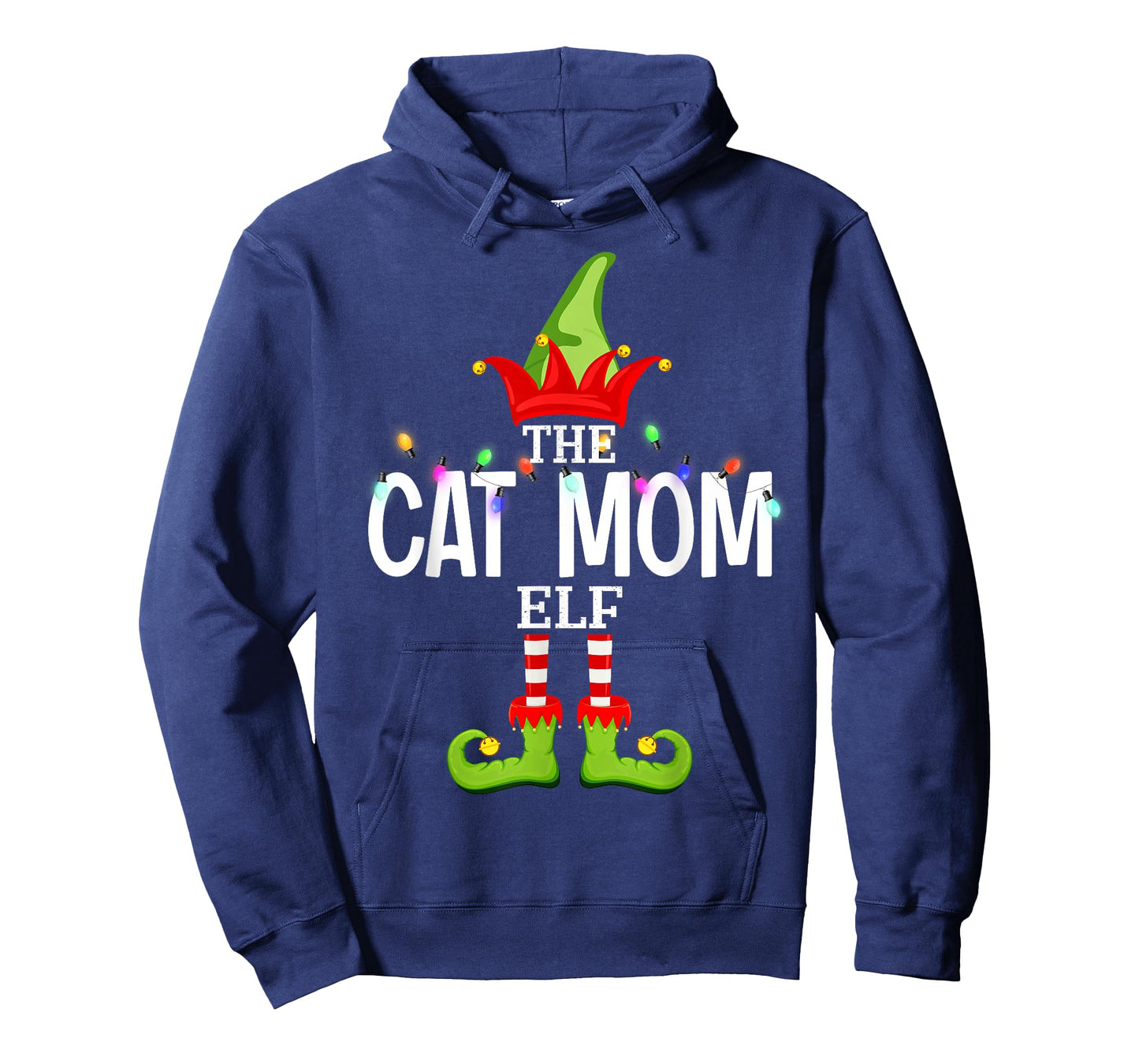 The Cat Mom Elf Christmas Matching Pajamas T-Shirt