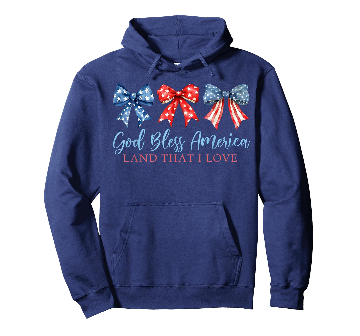 God Bless America Land That I Love Coquette Bow 4th of July T-Shirt
