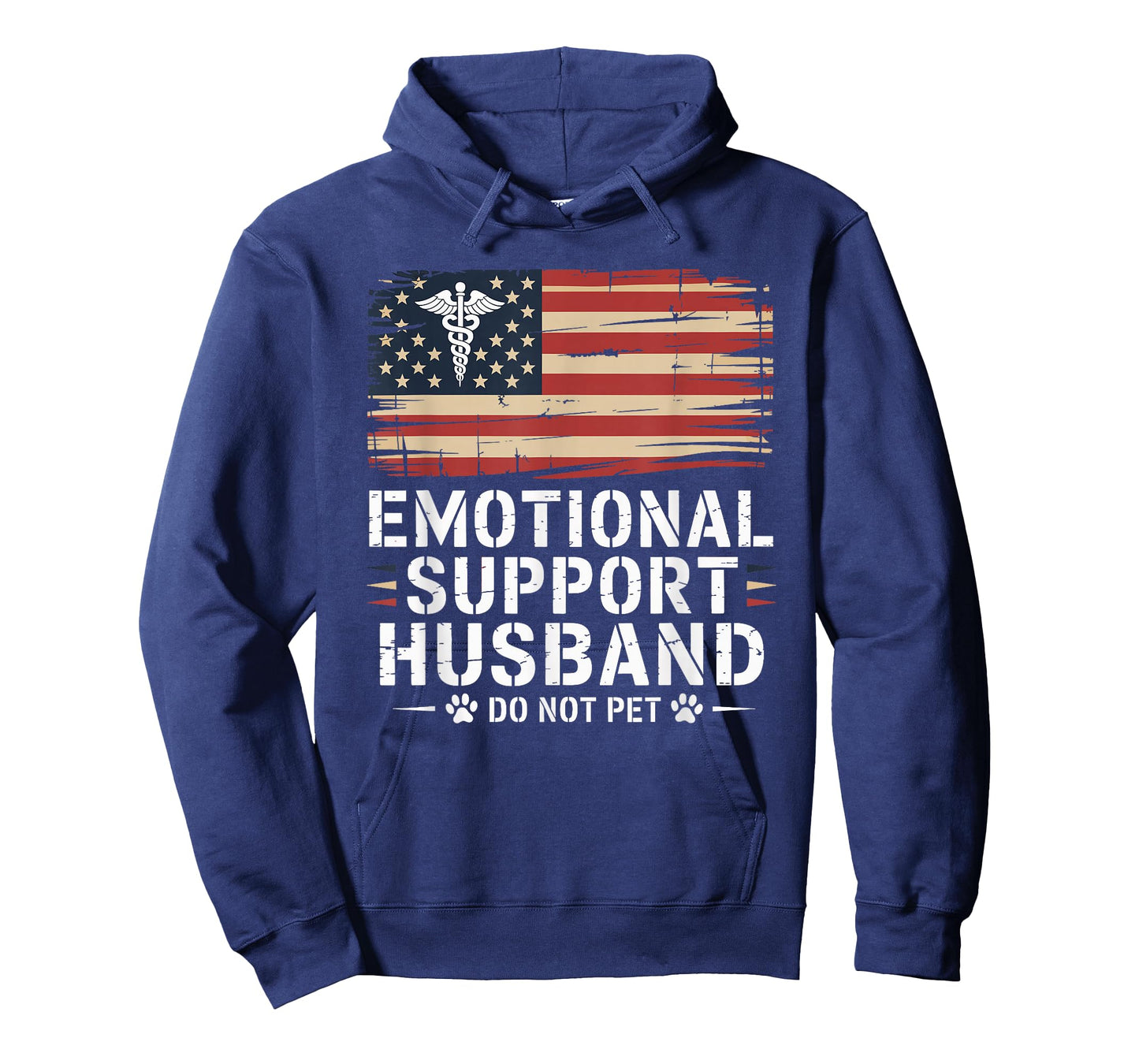 Funny Emotional Support Husband Do Not Pet American Flag T-Shirt
