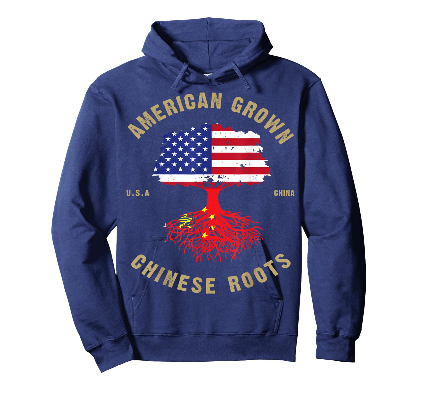 Chinese American Flag Half USA China Root sProud Asian T-Shirt for Women Kids Men