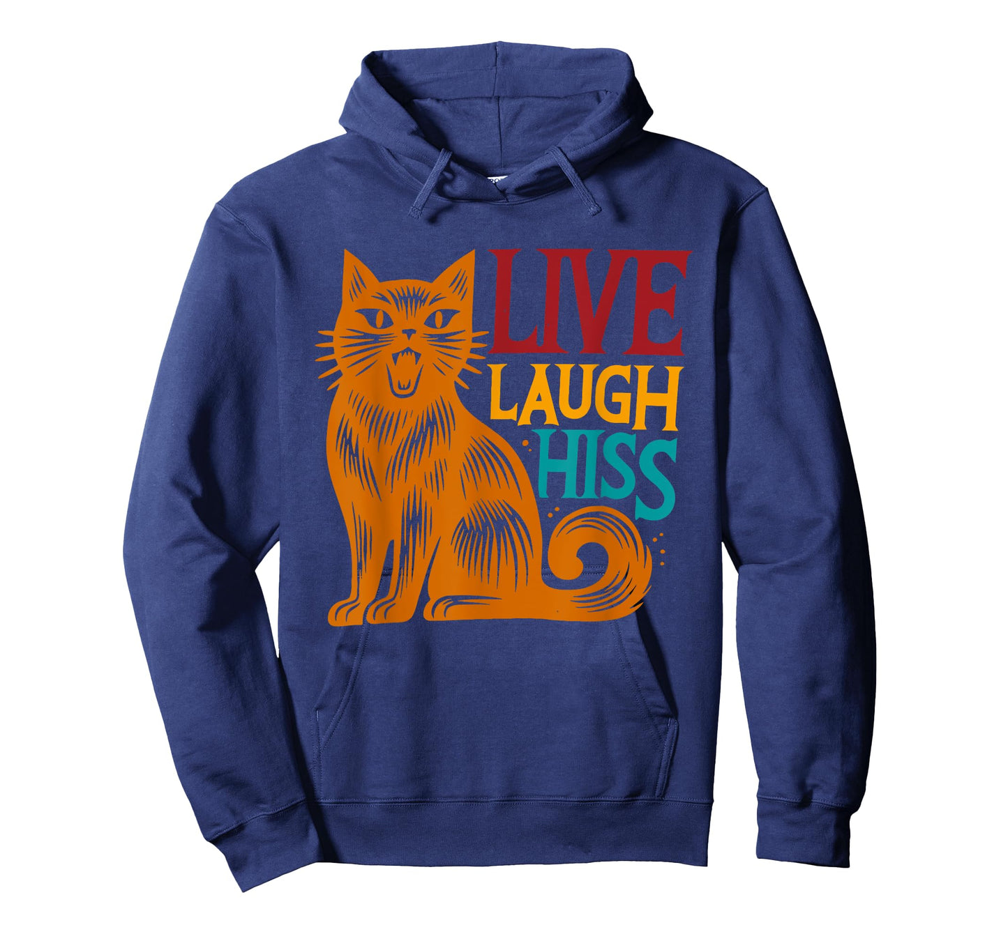 Funny Live Laugh Hiss Cat Vintage Design T-Shirt