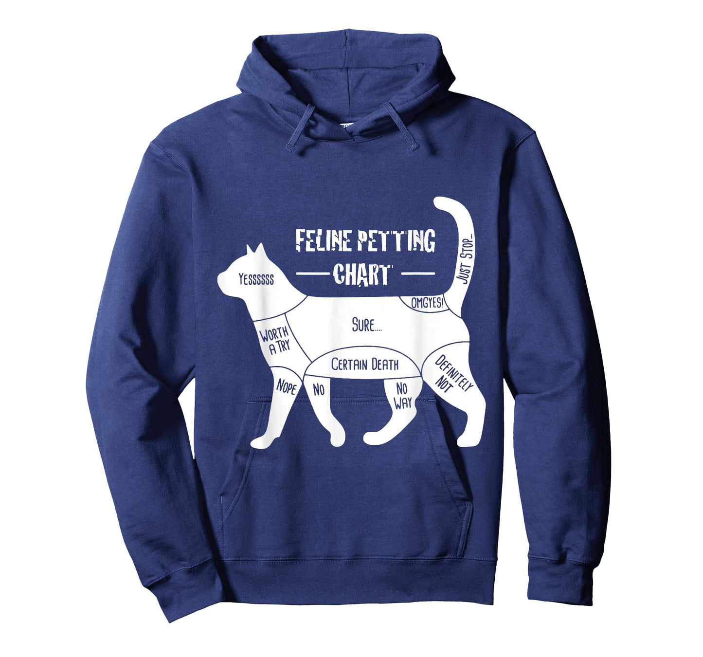 Feline Petting Chart Cat Apparel T-Shirt