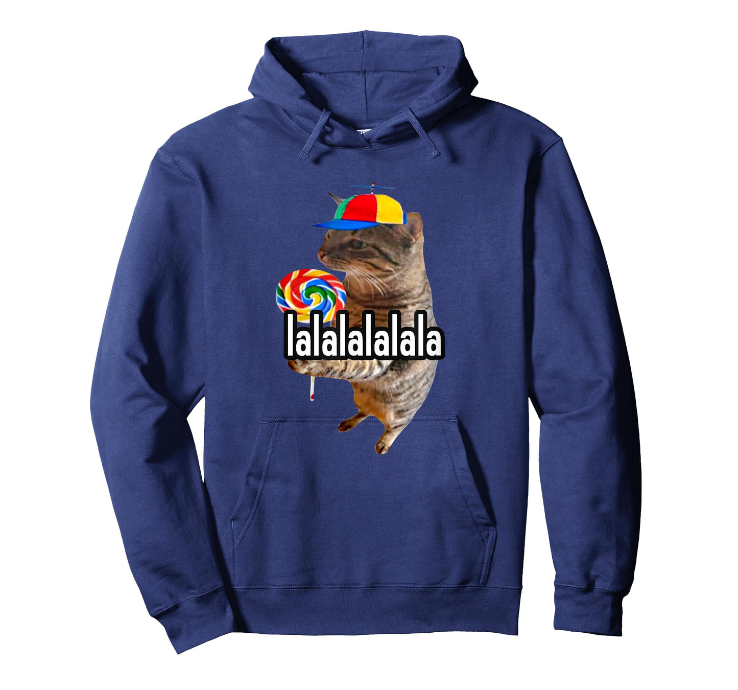 Silly Cat With Lollipop Lalalalalala Meme T-Shirt