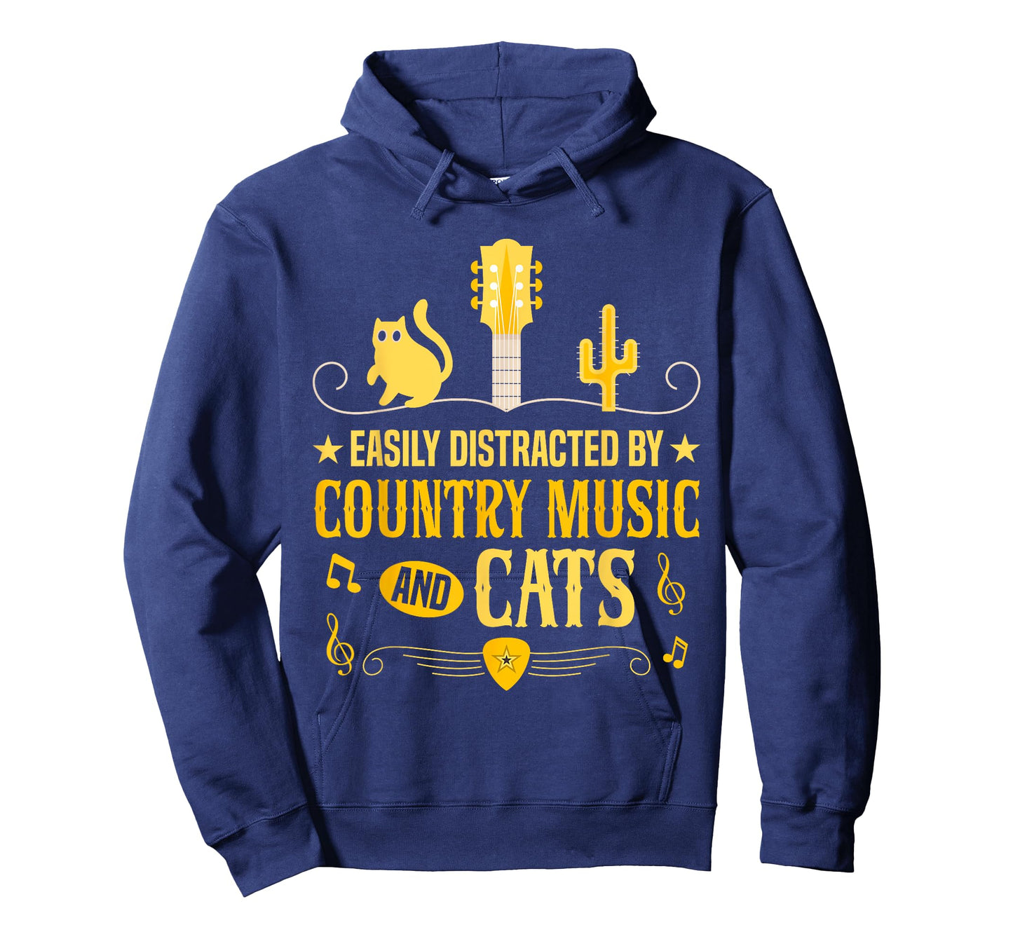 Distracted By Country Music And Cats Cowboy Cat T-Shirt