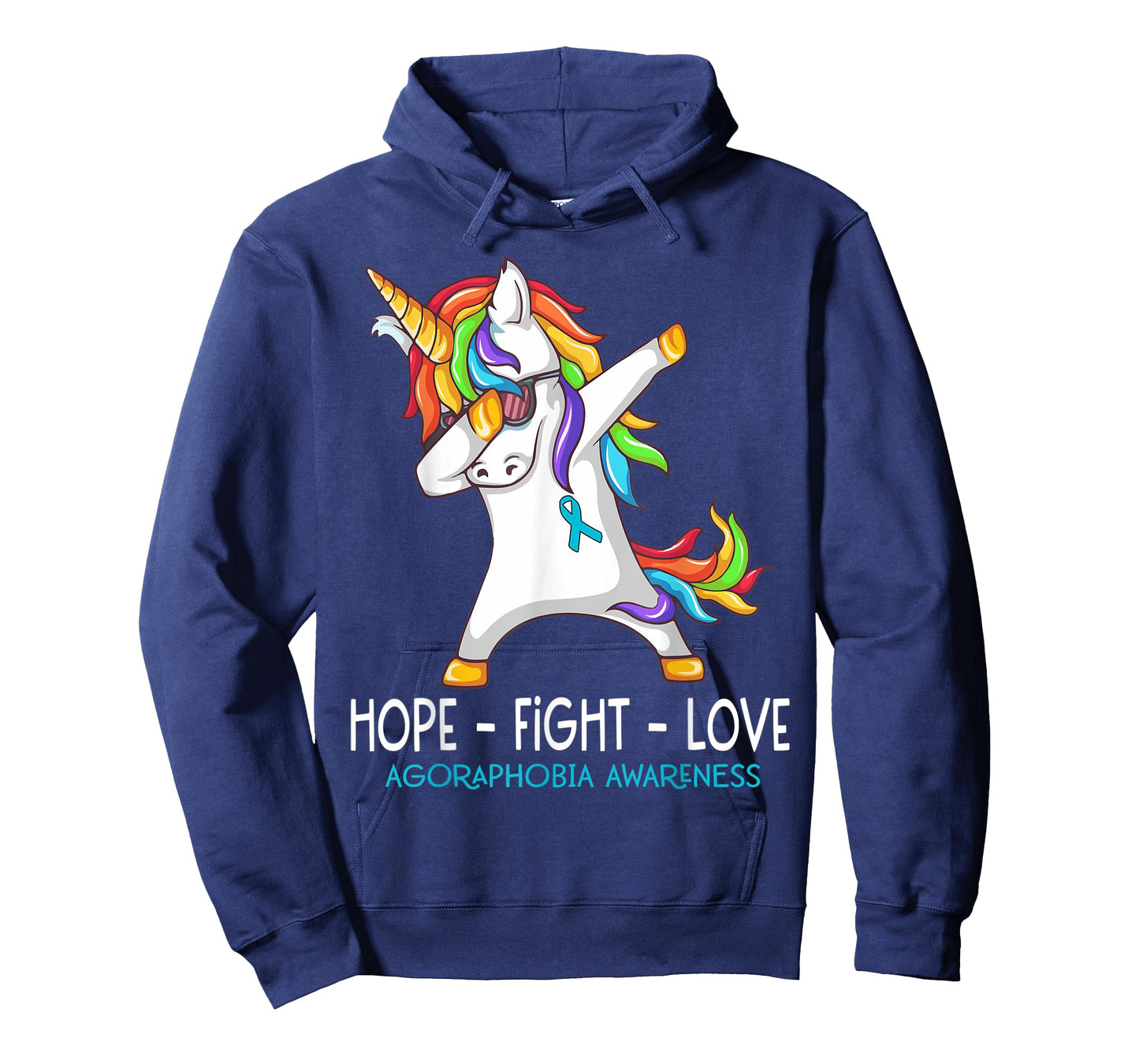 Unicorn Dabbing Hope Fight Love Agoraphobia Awareness T-Shirt