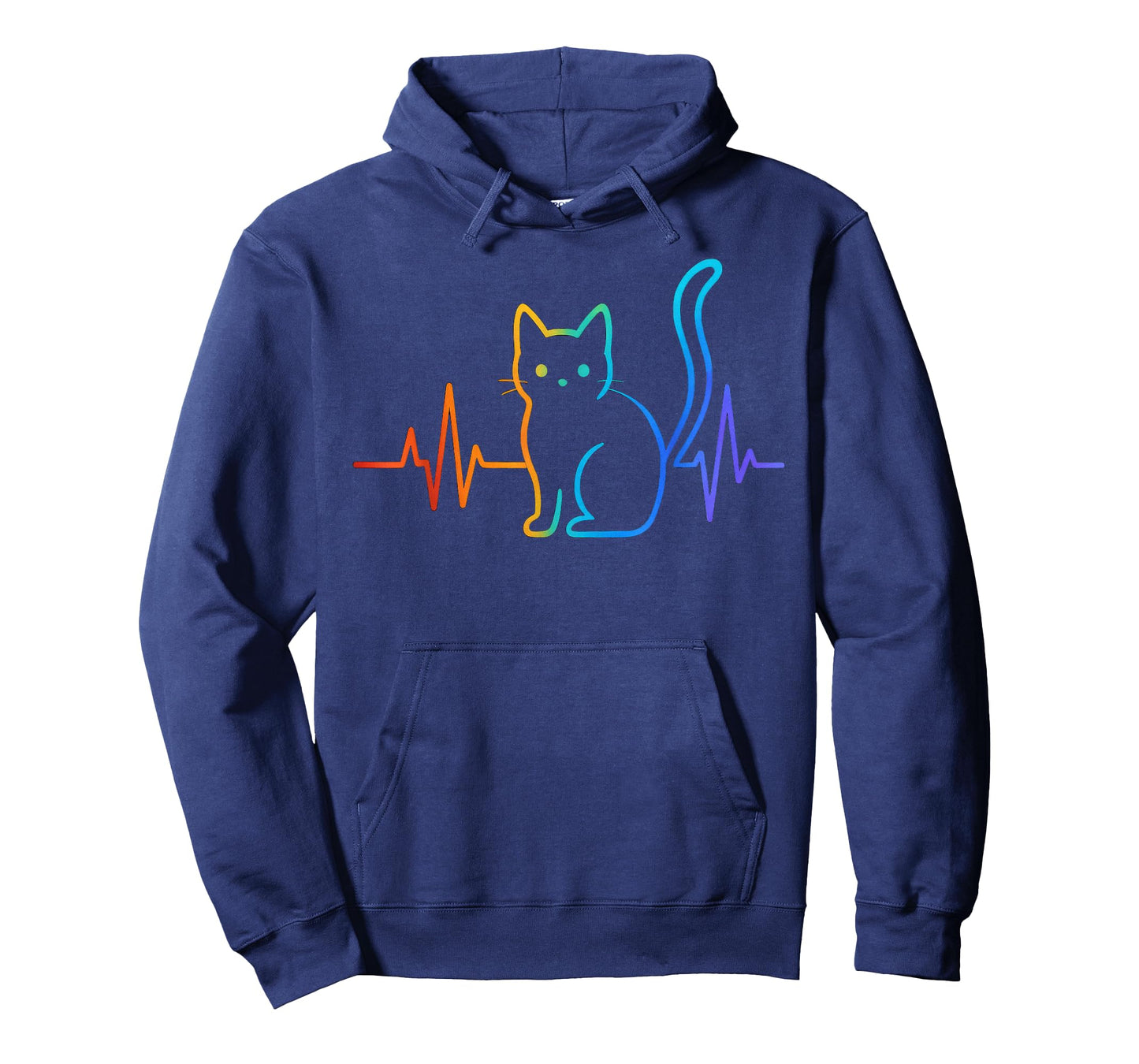 Colorful Heartbeat Cat Cute Cat Lover T-Shirt