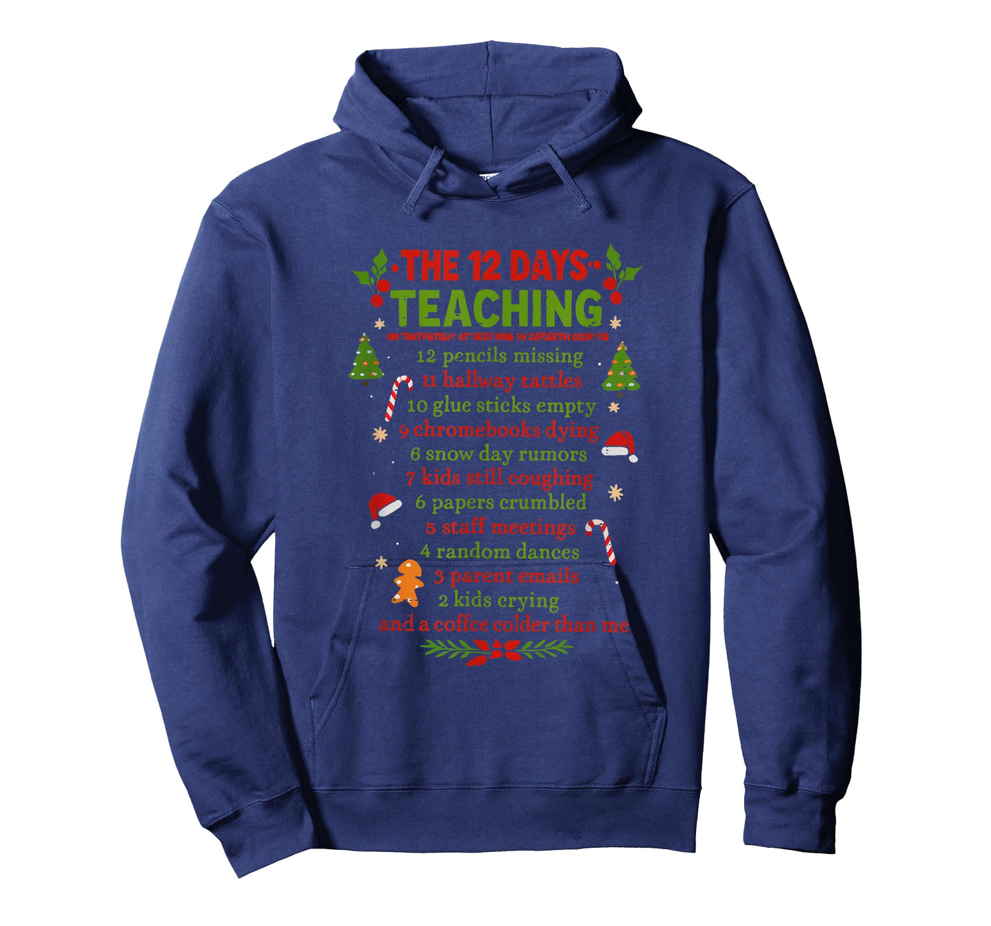 Retro The 12 Days of Teaching Christmas Teacher Xmas Holiday T-Shirt