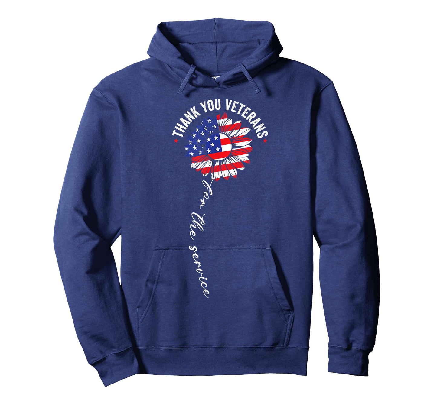 Thank You Veterans Sunflower USA Flag Military Patriotic T-Shirt