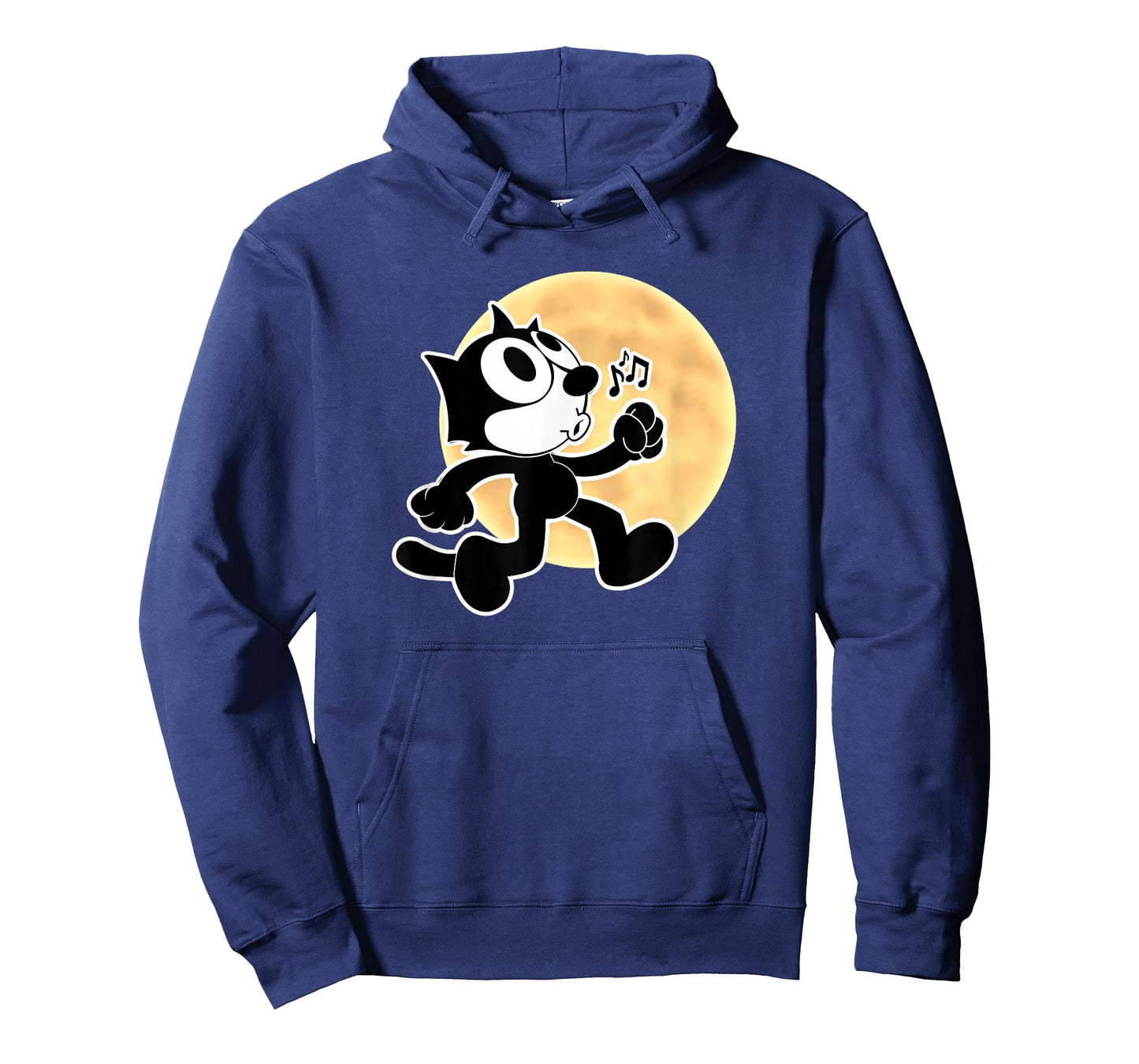Felix Cartoon Whistling Music Notes Walking in Moonlight T-Shirt